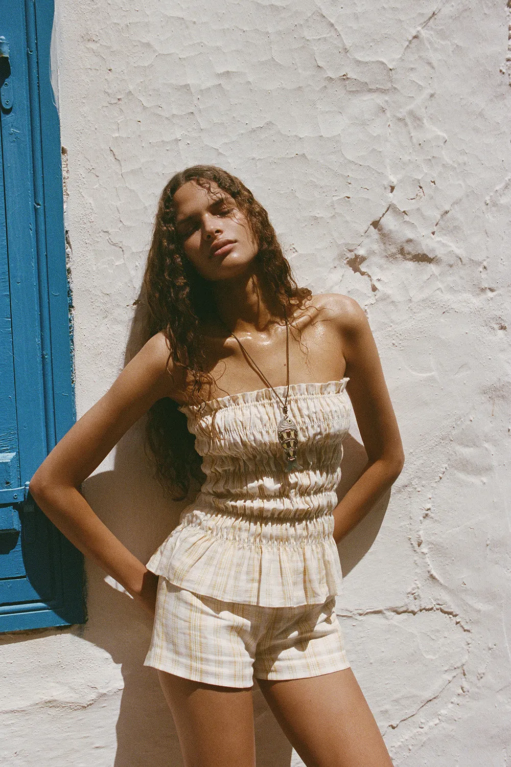 Lila Mini Shorts Piato Check - Final Sale sold by Faithfull the Brand product image thumbnail 2