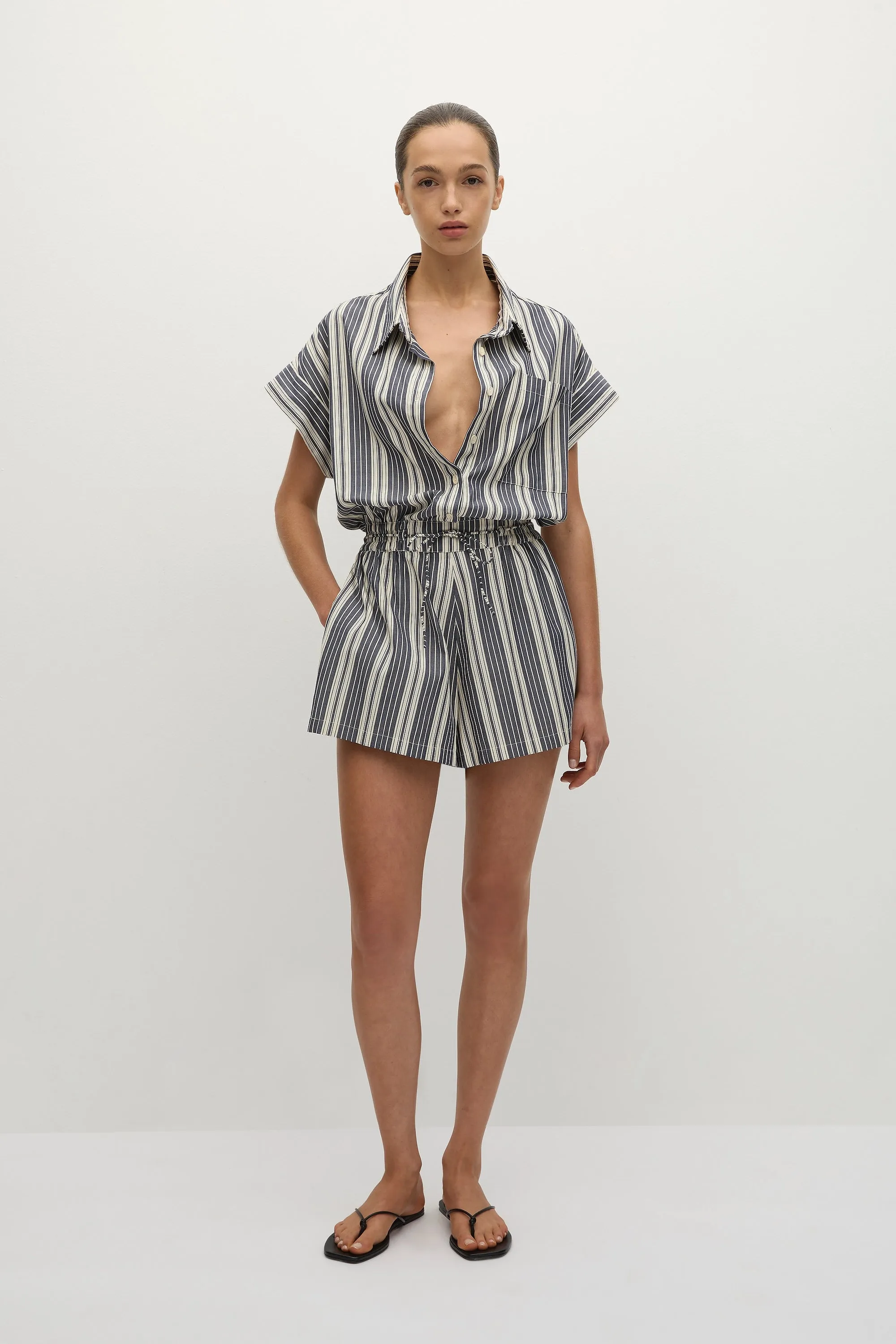 Cyrene Playsuit Antique Navy Stripe - Final Sale sold by Faithfull the Brand