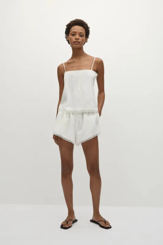 Denise Shorts White sold by Faithfull the Brand