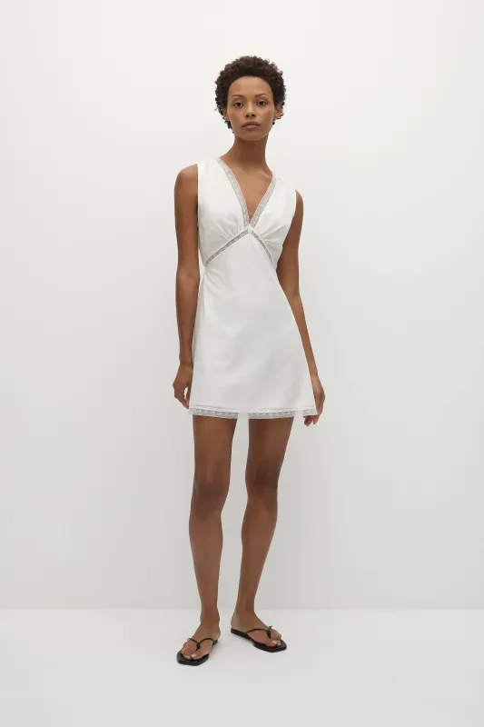 Denise Mini Dress White sold by Faithfull the Brand