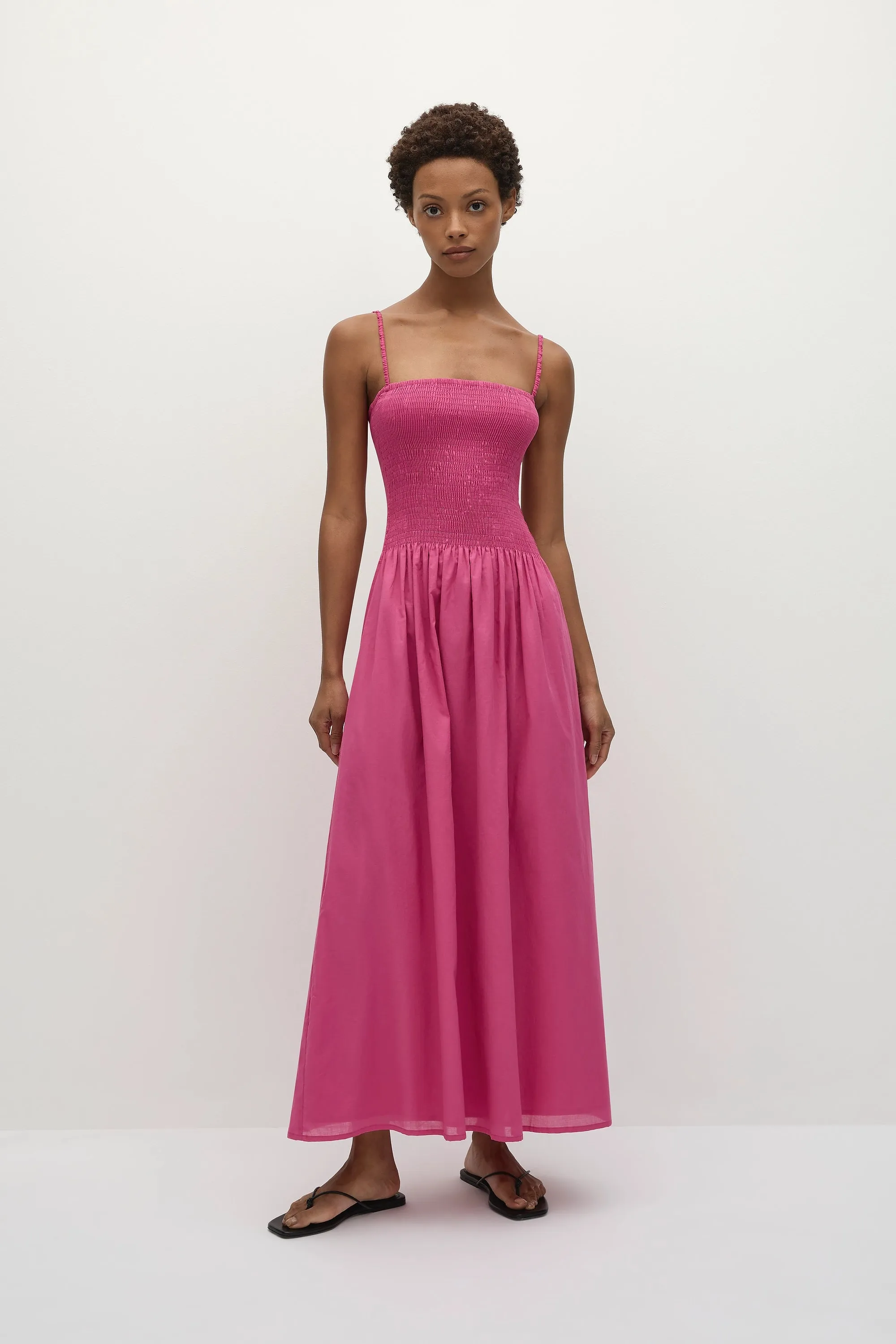 Phoebe Maxi Dress Cerise sold by Faithfull the Brand
