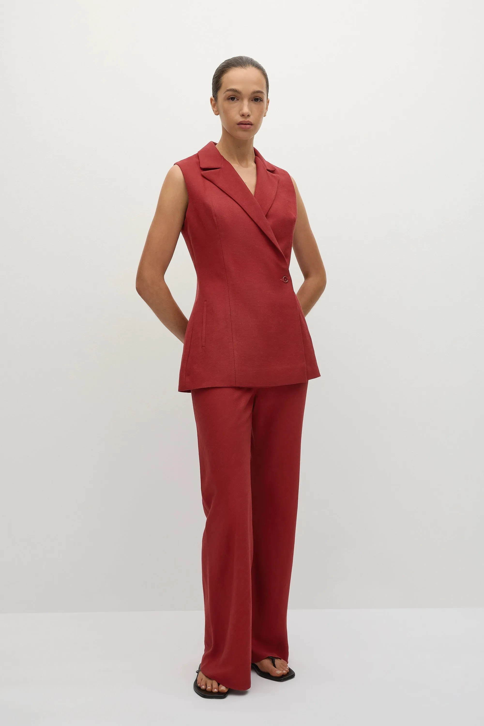 Florine Pant Deep Red - Final Sale sold by Faithfull the Brand product image thumbnail 3