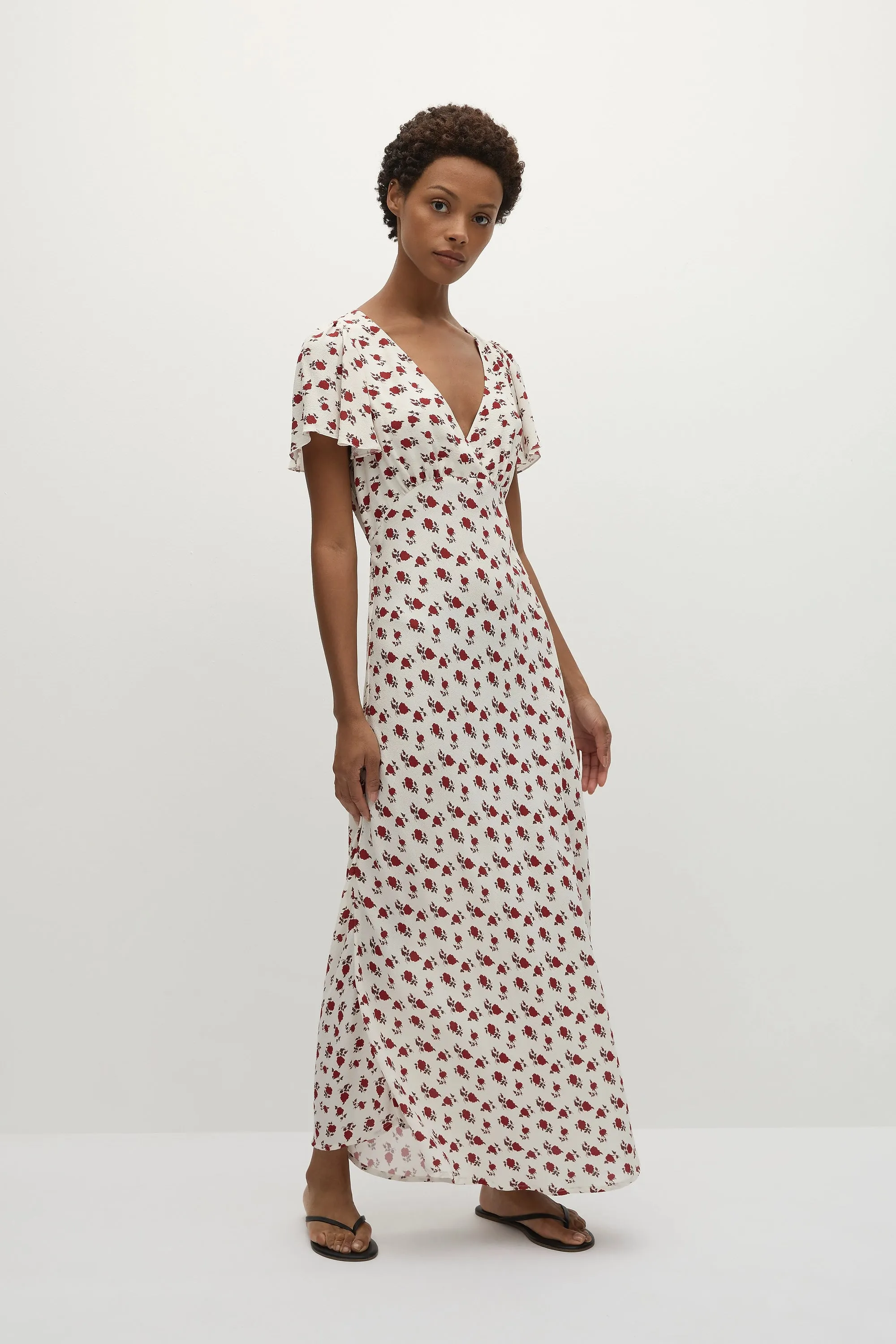 Boda Midi Dress Hazy Rose Deep Red - Final Sale sold by Faithfull the Brand product image thumbnail 3