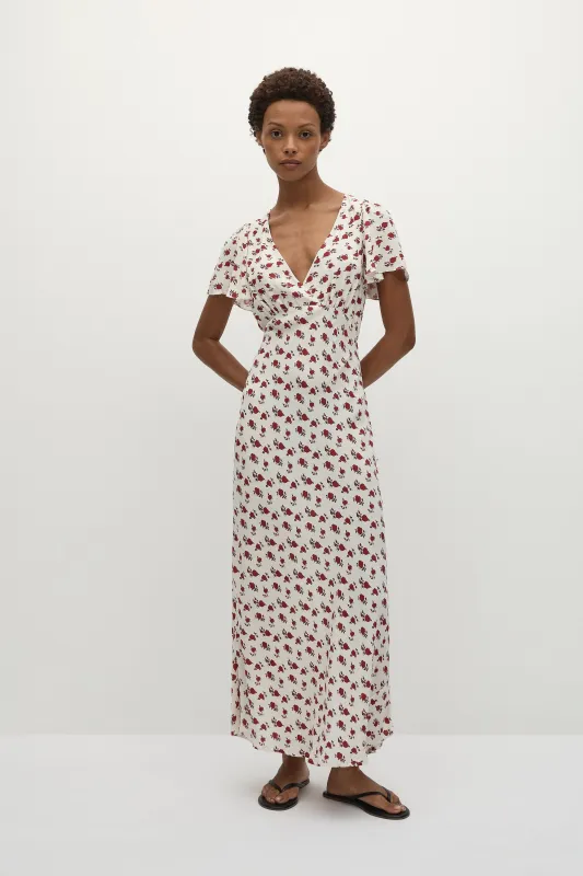 Boda Midi Dress Hazy Rose Deep Red sold by Faithfull the Brand