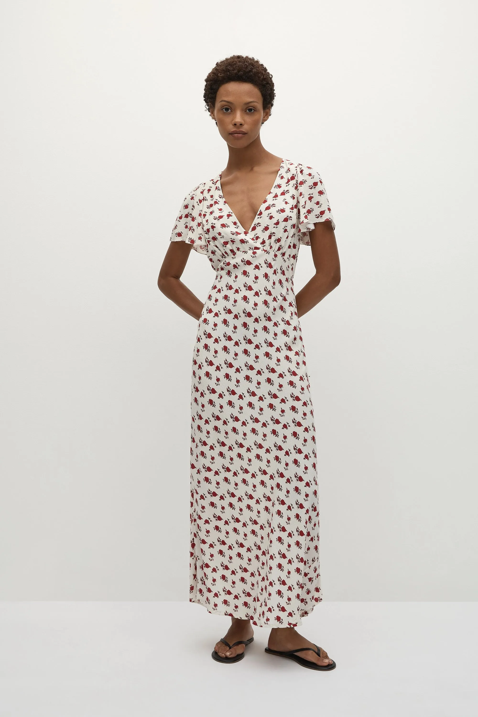 Boda Midi Dress Hazy Rose Deep Red - Final Sale sold by Faithfull the Brand