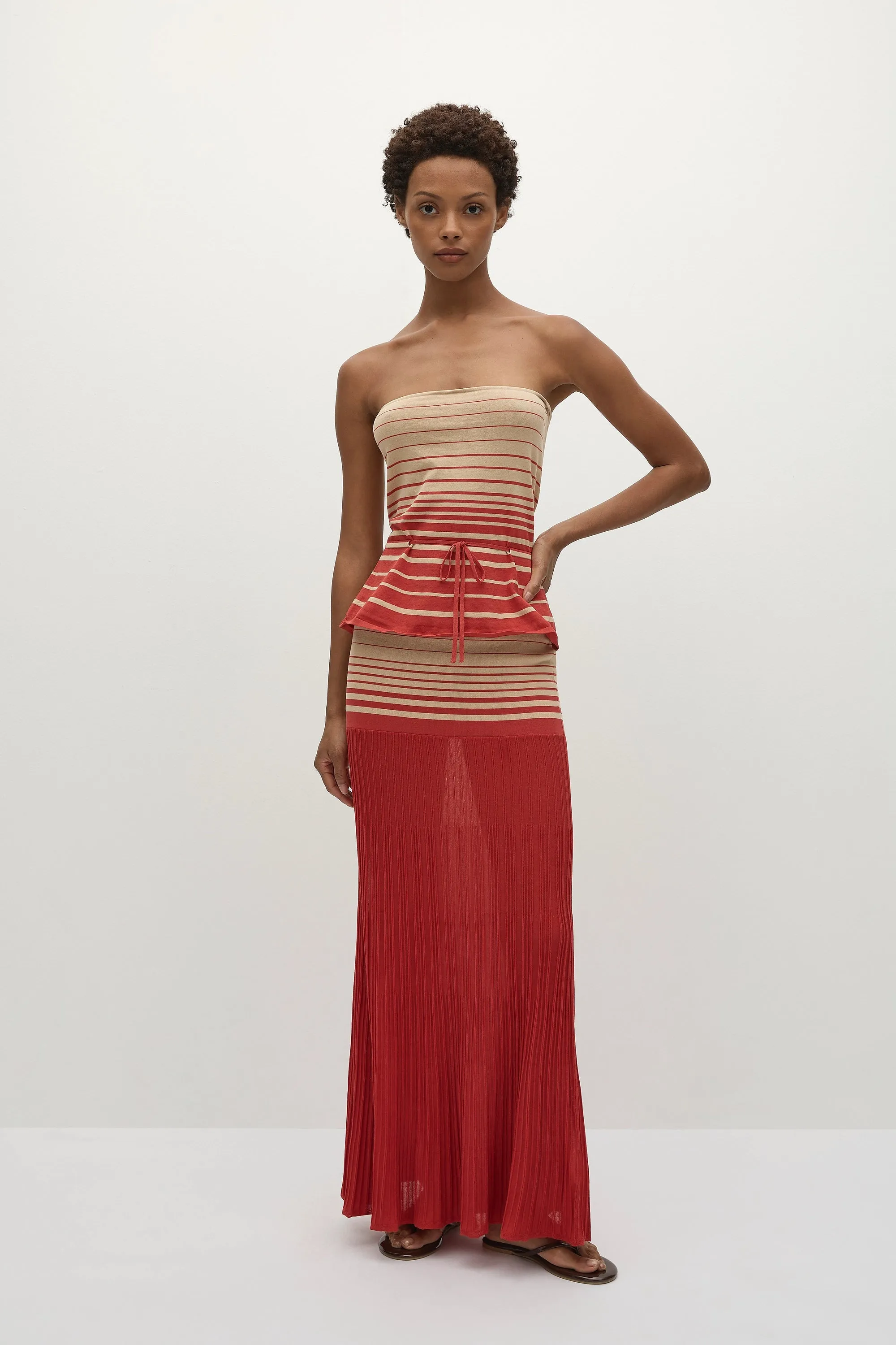 Casia Top Accordion Stripe Amber Fawn - Final Sale sold by Faithfull the Brand