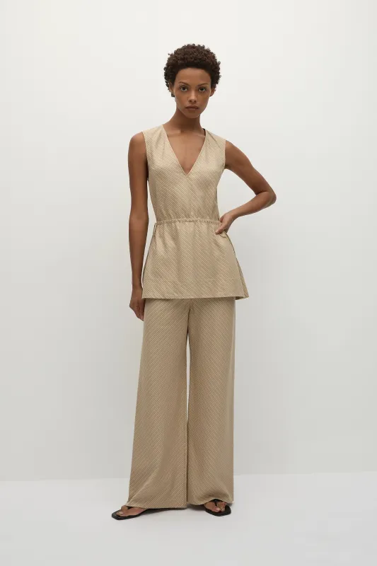 Selan Pant Pinstripe Fawn White - Final Sale sold by Faithfull the Brand