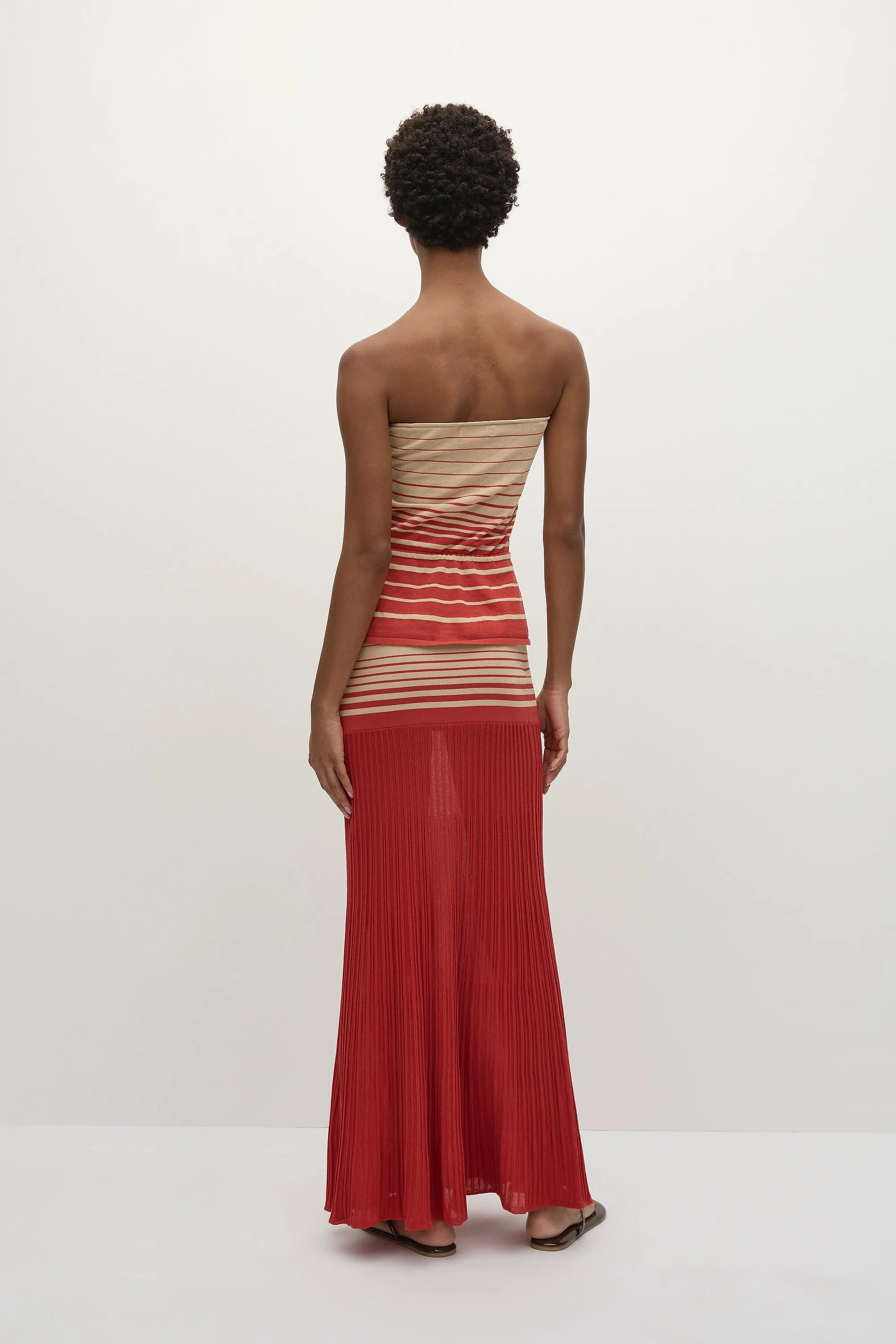 Citara Skirt Accordion Stripe Amber Fawn sold by Faithfull the Brand product image thumbnail 5