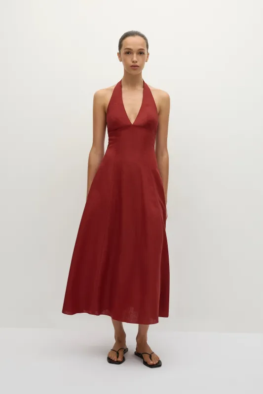 Marais Midi Dress Deep Red - Final Sale sold by Faithfull the Brand