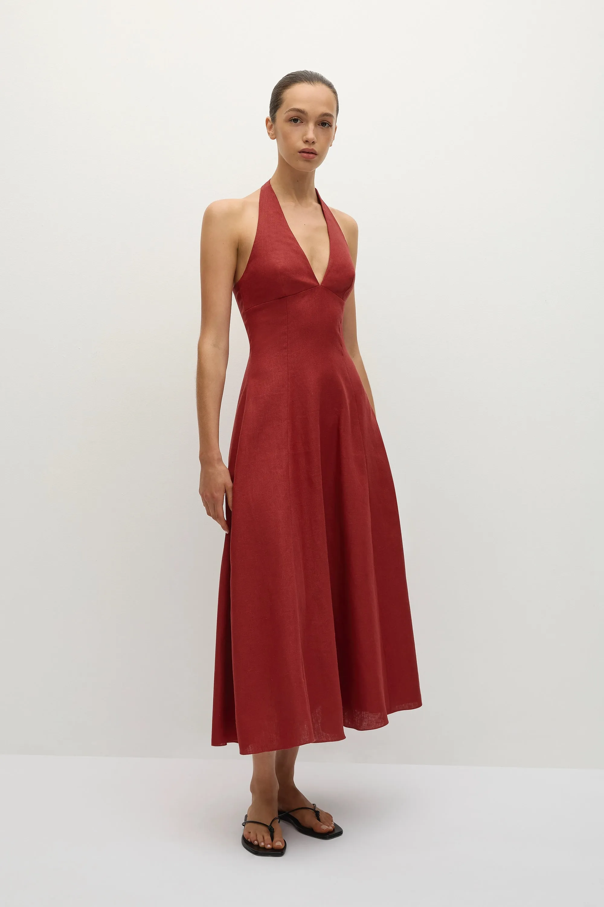 Marais Midi Dress Deep Red - Final Sale sold by Faithfull the Brand product image thumbnail 3