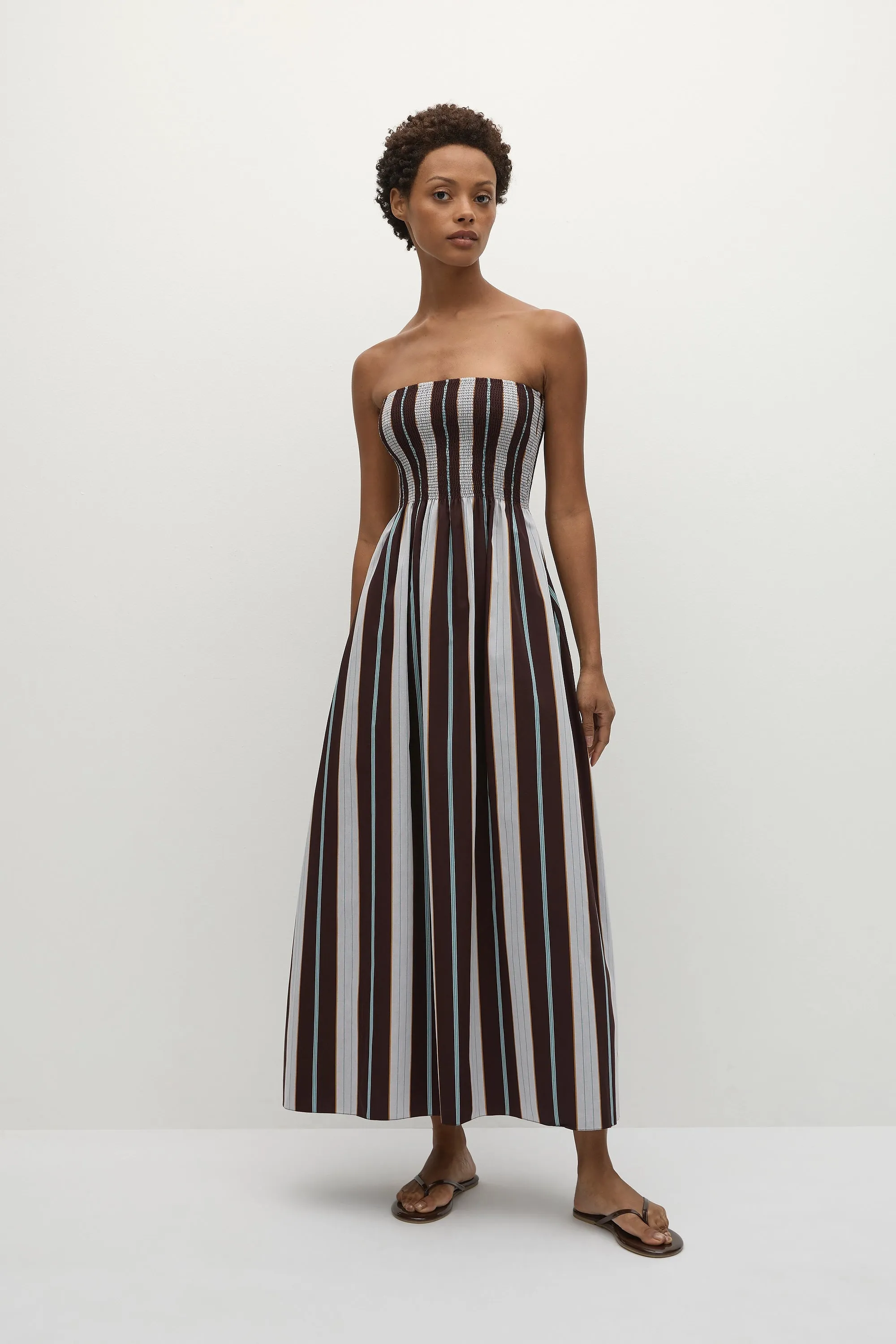 Sanya Maxi Dress Athens Stripe sold by Faithfull the Brand
