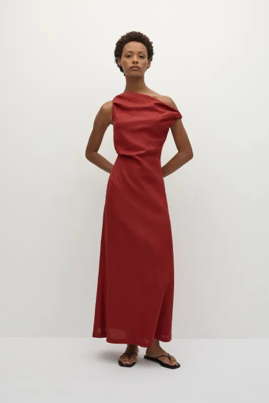 Suis Midi Dress Deep Red - Final Sale sold by Faithfull the Brand