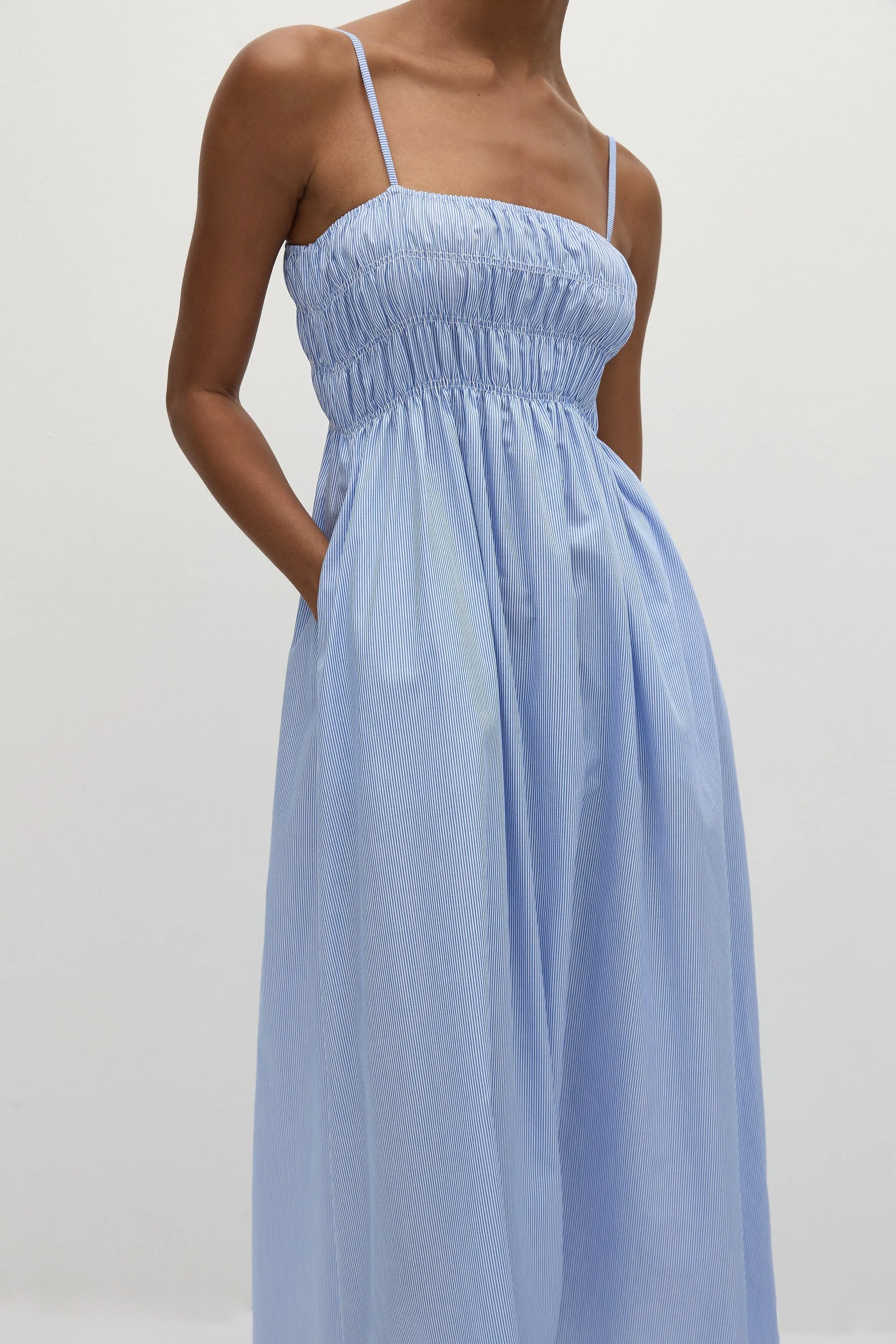 Nica Midi Dress Soft Blue Stripe - Final Sale sold by Faithfull the Brand product image thumbnail 2
