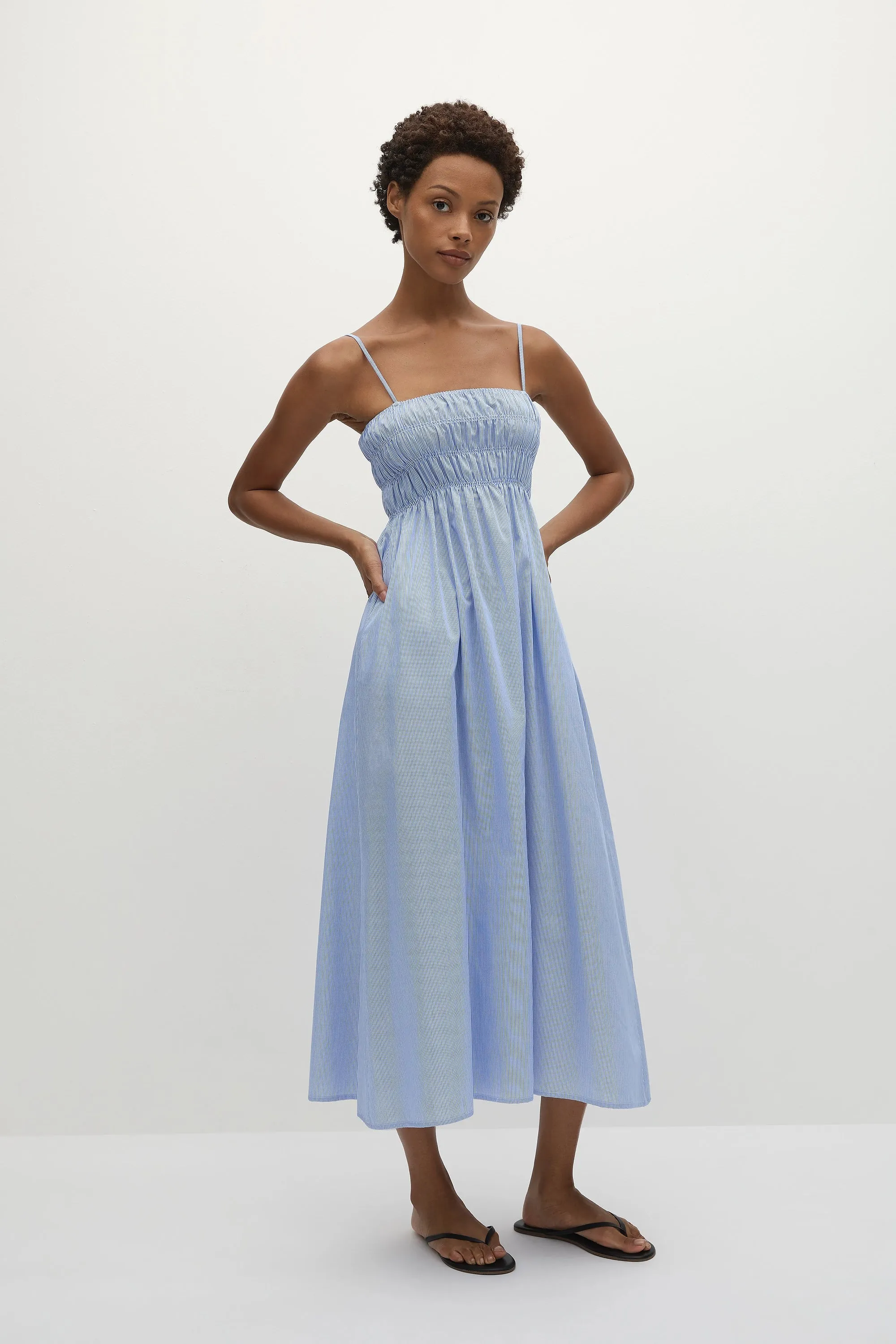 Nica Midi Dress Soft Blue Stripe - Final Sale sold by Faithfull the Brand product image thumbnail 3
