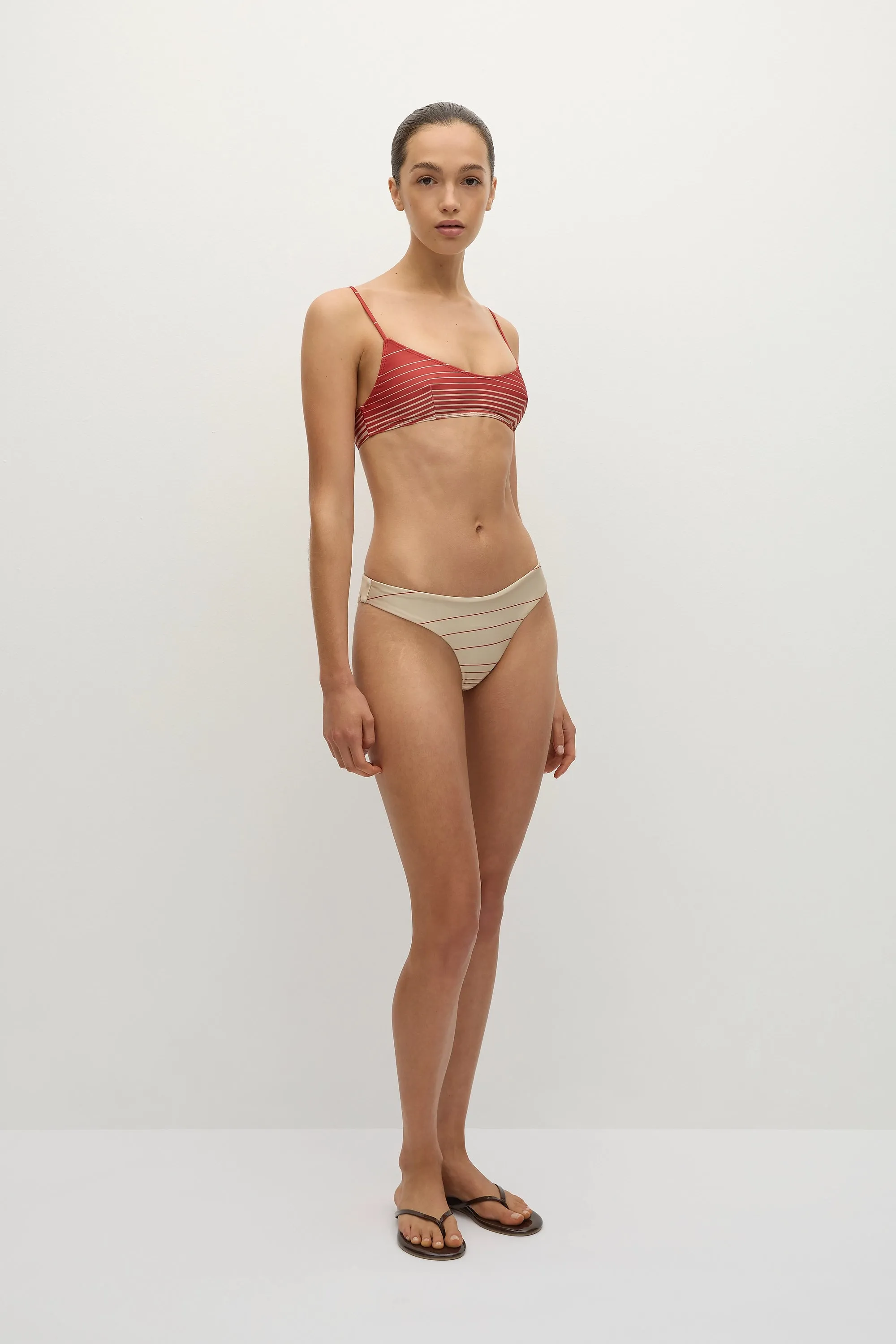 Bebe Bikini Bottom Accordion Stripe Amber Fawn - Final Sale sold by Faithfull the Brand product image thumbnail 2