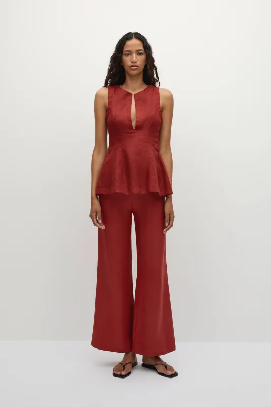 Melia Top Deep Red - Final Sale sold by Faithfull the Brand