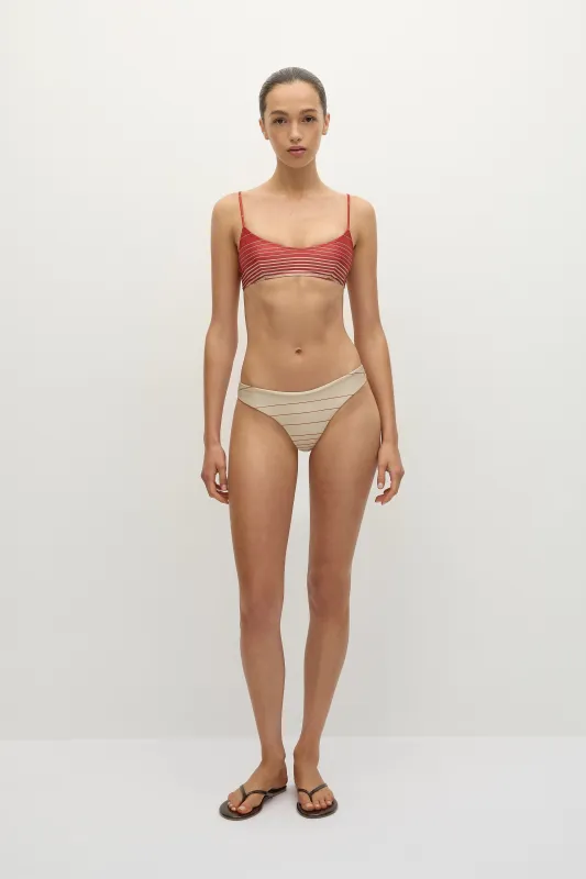 Orla Bikini Top Accordion Stripe Amber Fawn sold by Faithfull the Brand