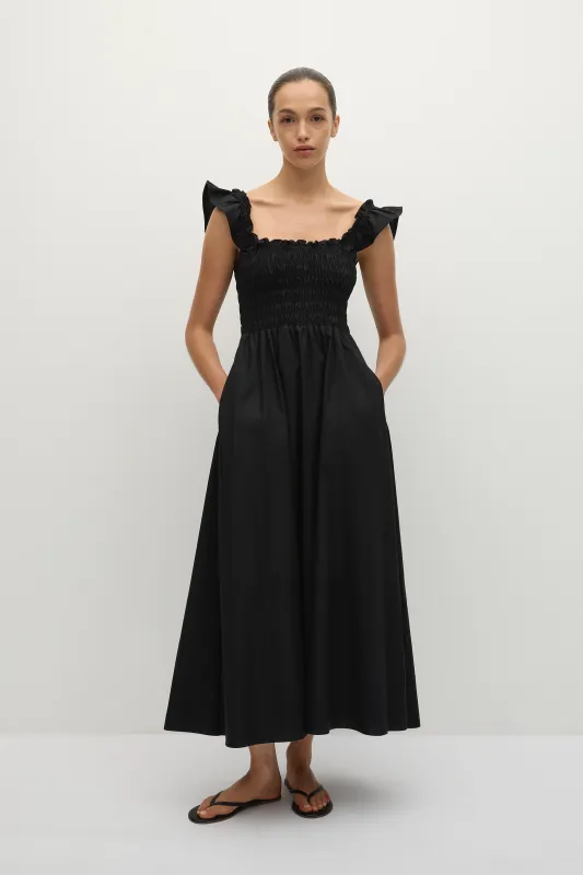 Eudora Midi Dress Black sold by Faithfull the Brand