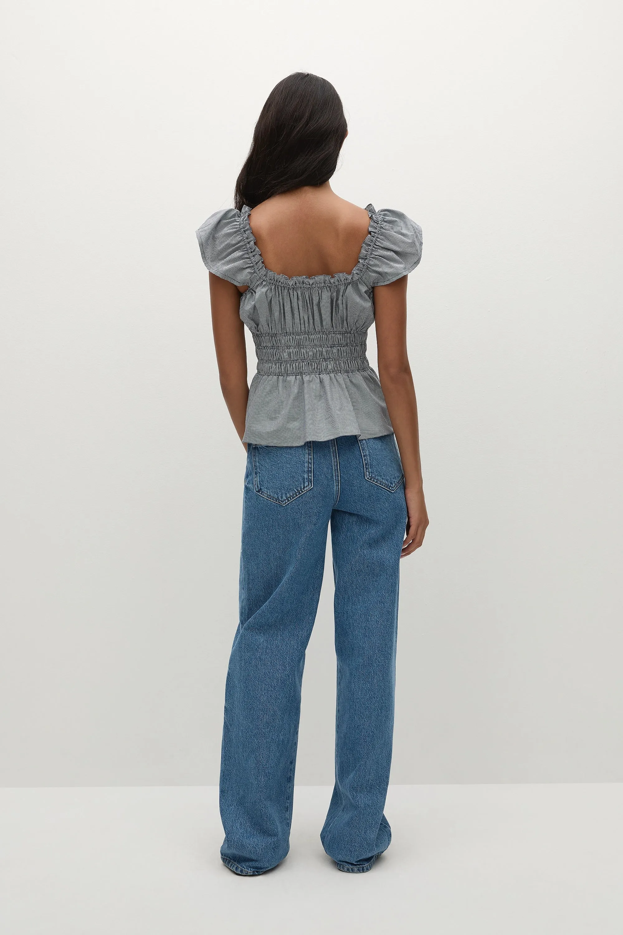 Janne Top Hanne Gingham Vintage Navy - Final Sale sold by Faithfull the Brand product image thumbnail 4