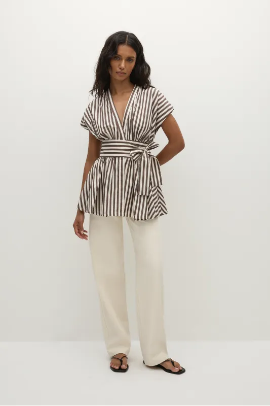 Lova Top Norway Stripe Espresso - Final Sale sold by Faithfull the Brand