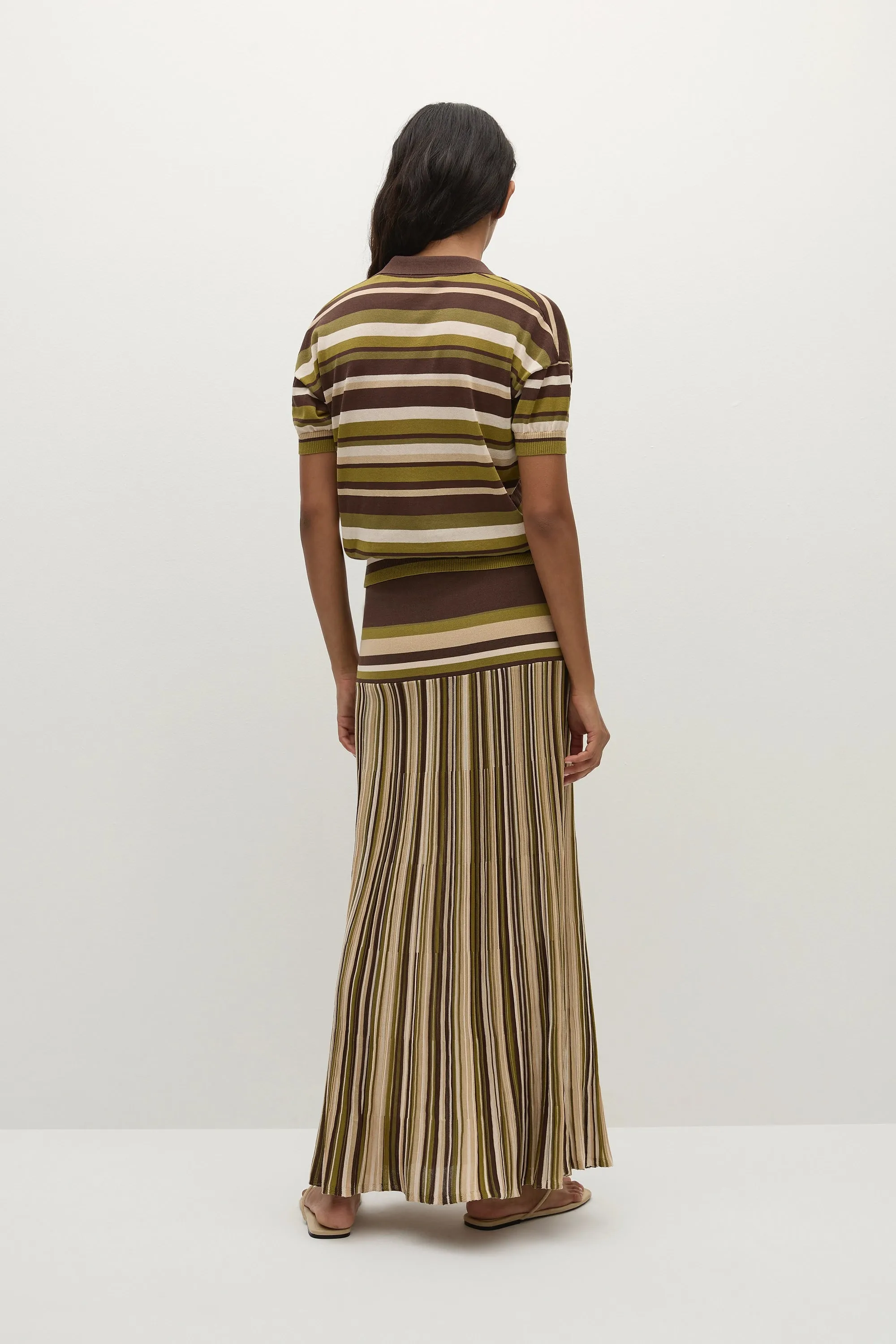 Citara Skirt Espresso Pine Stripe - Final Sale sold by Faithfull the Brand product image thumbnail 5