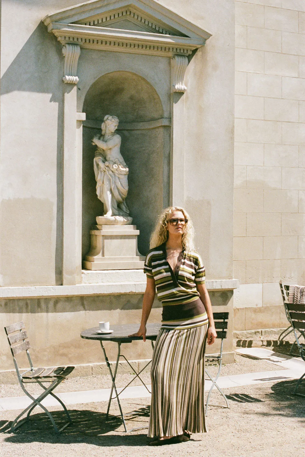 Citara Skirt Espresso Pine Stripe - Final Sale sold by Faithfull the Brand product image thumbnail 2