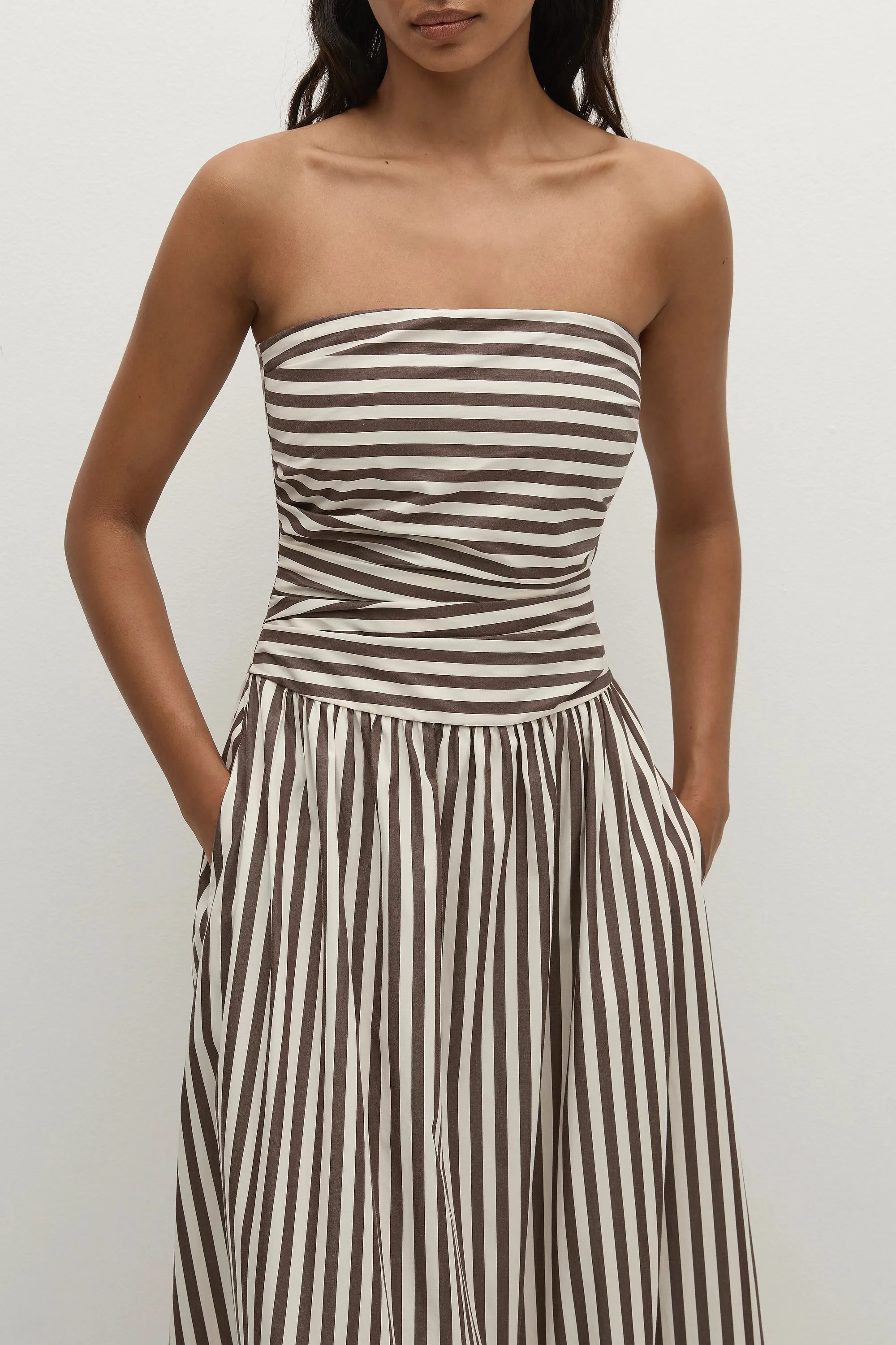 Vera Maxi Dress Norway Stripe Espresso - Final Sale sold by Faithfull the Brand product image thumbnail 3