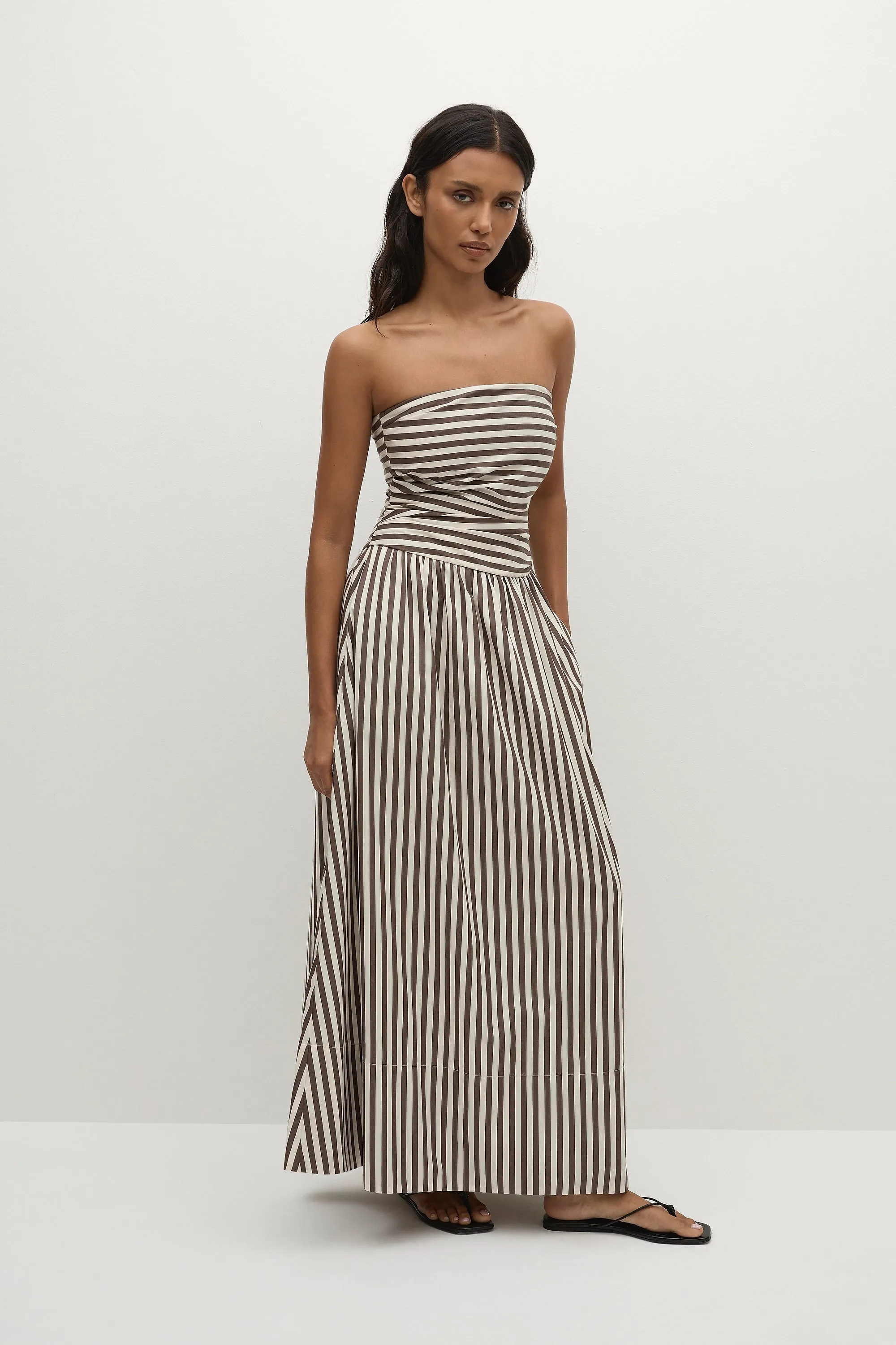 Vera Maxi Dress Norway Stripe Espresso - Final Sale sold by Faithfull the Brand product image thumbnail 2