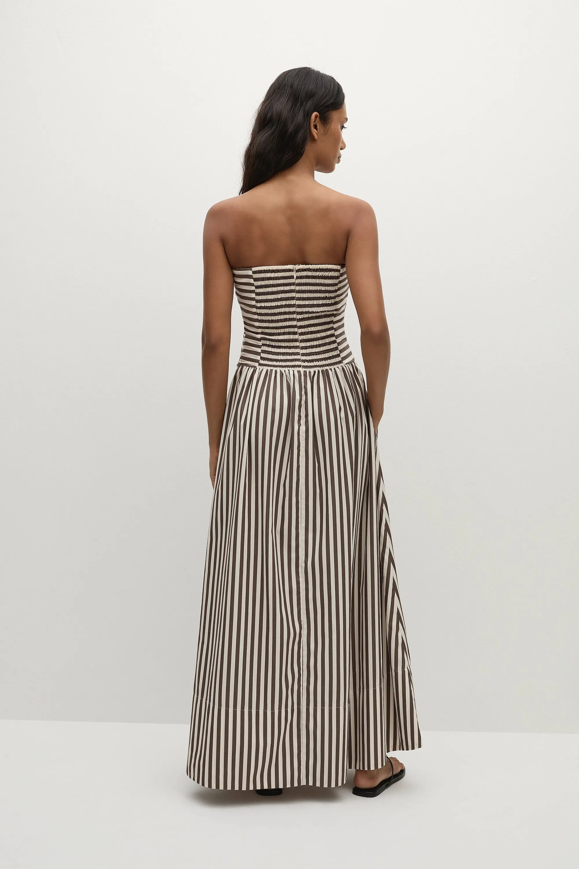 Vera Maxi Dress Norway Stripe Espresso - Final Sale sold by Faithfull the Brand product image thumbnail 4