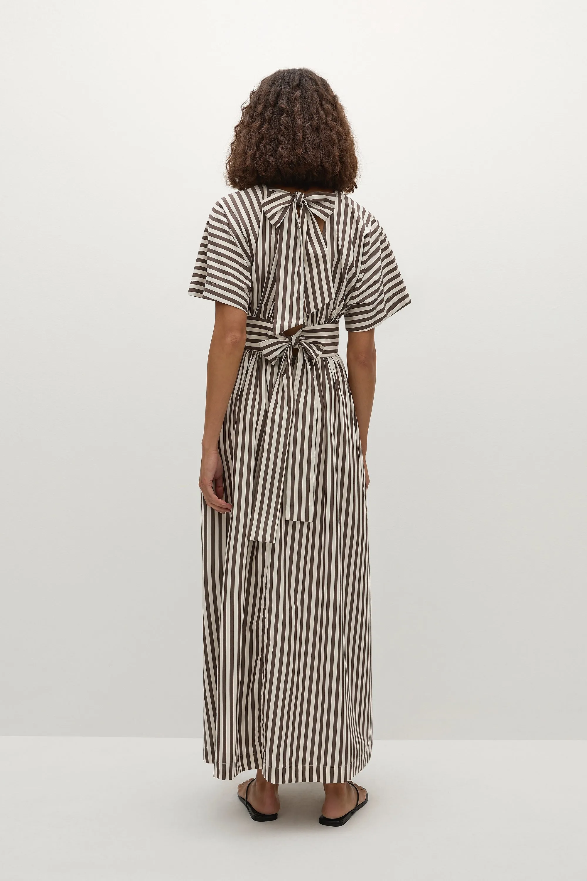 Oda Maxi Dress Norway Stripe Espresso - Final Sale sold by Faithfull the Brand product image thumbnail 4