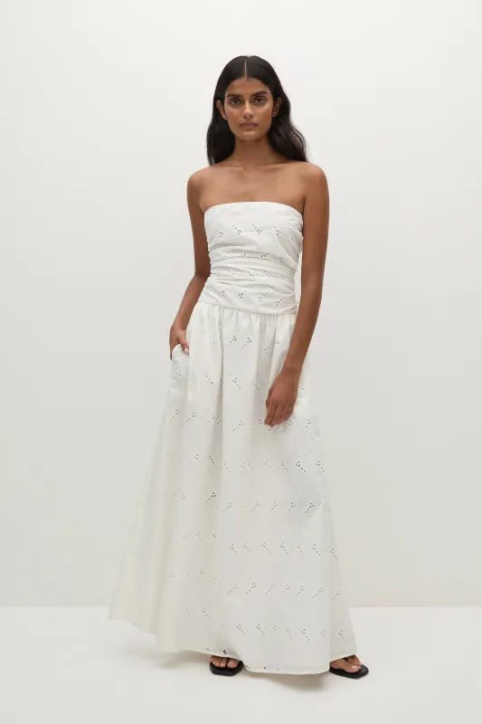 Moa Maxi Dress Birgitta Broderie Anglaise White - Final Sale sold by Faithfull the Brand