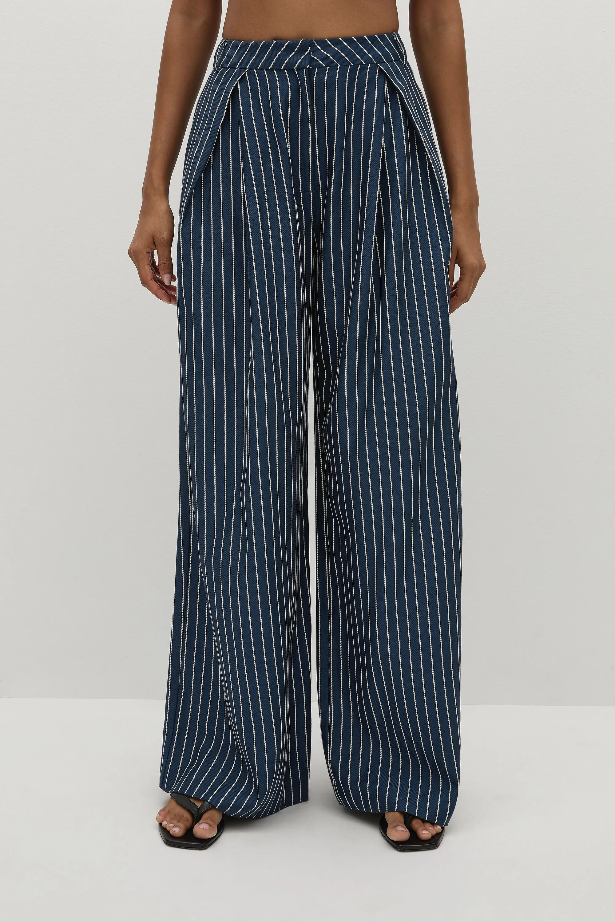 Lalia Trouser Chevron Stripe Vintage Navy sold by Faithfull the Brand product image thumbnail 3