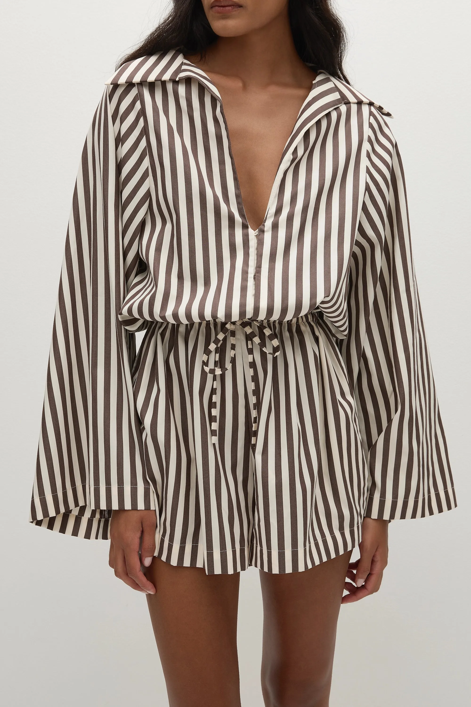 Aksel Playsuit Norway Stripe Espresso sold by Faithfull the Brand product image thumbnail 3