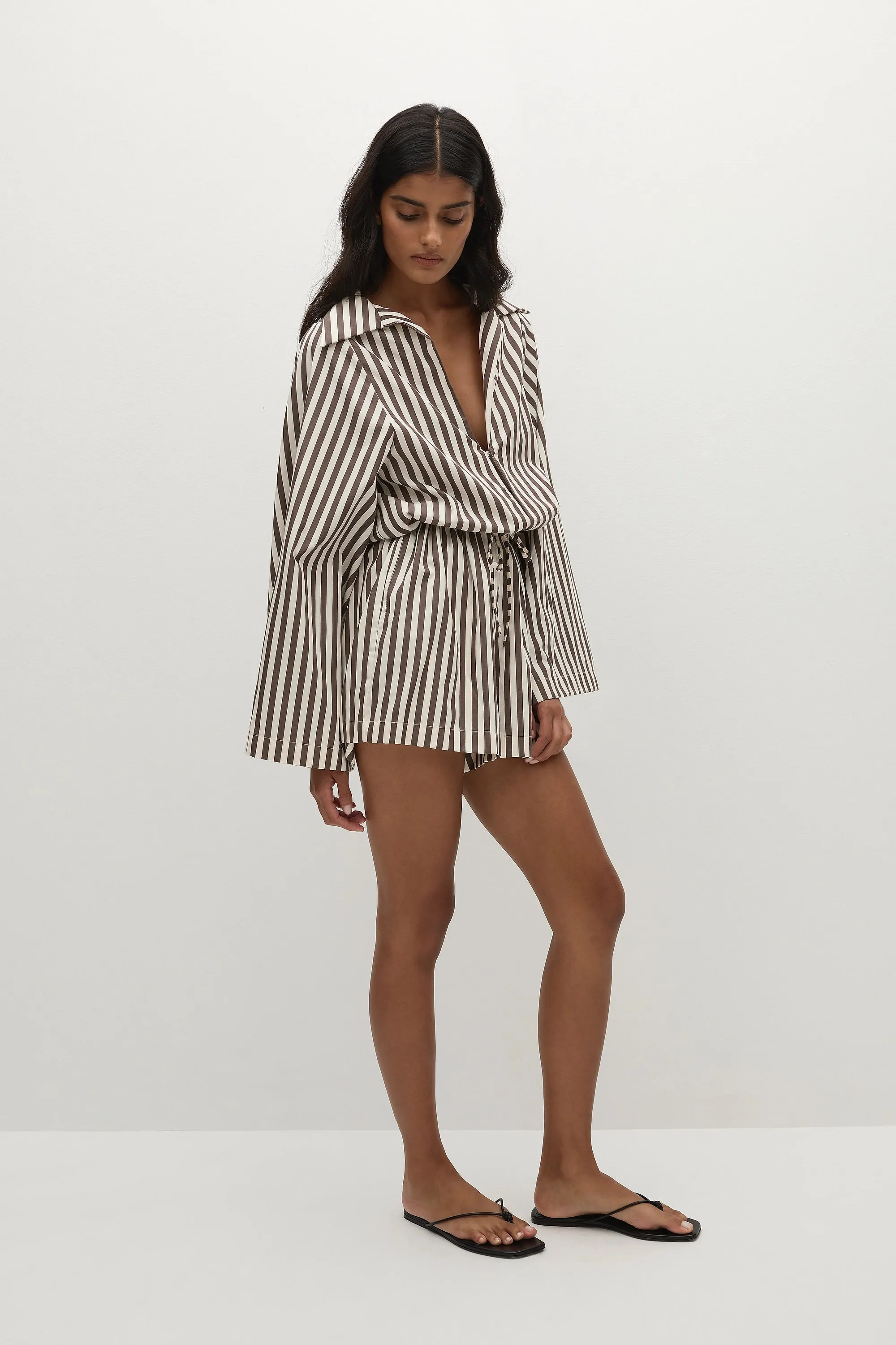 Aksel Playsuit Norway Stripe Espresso sold by Faithfull the Brand product image thumbnail 2