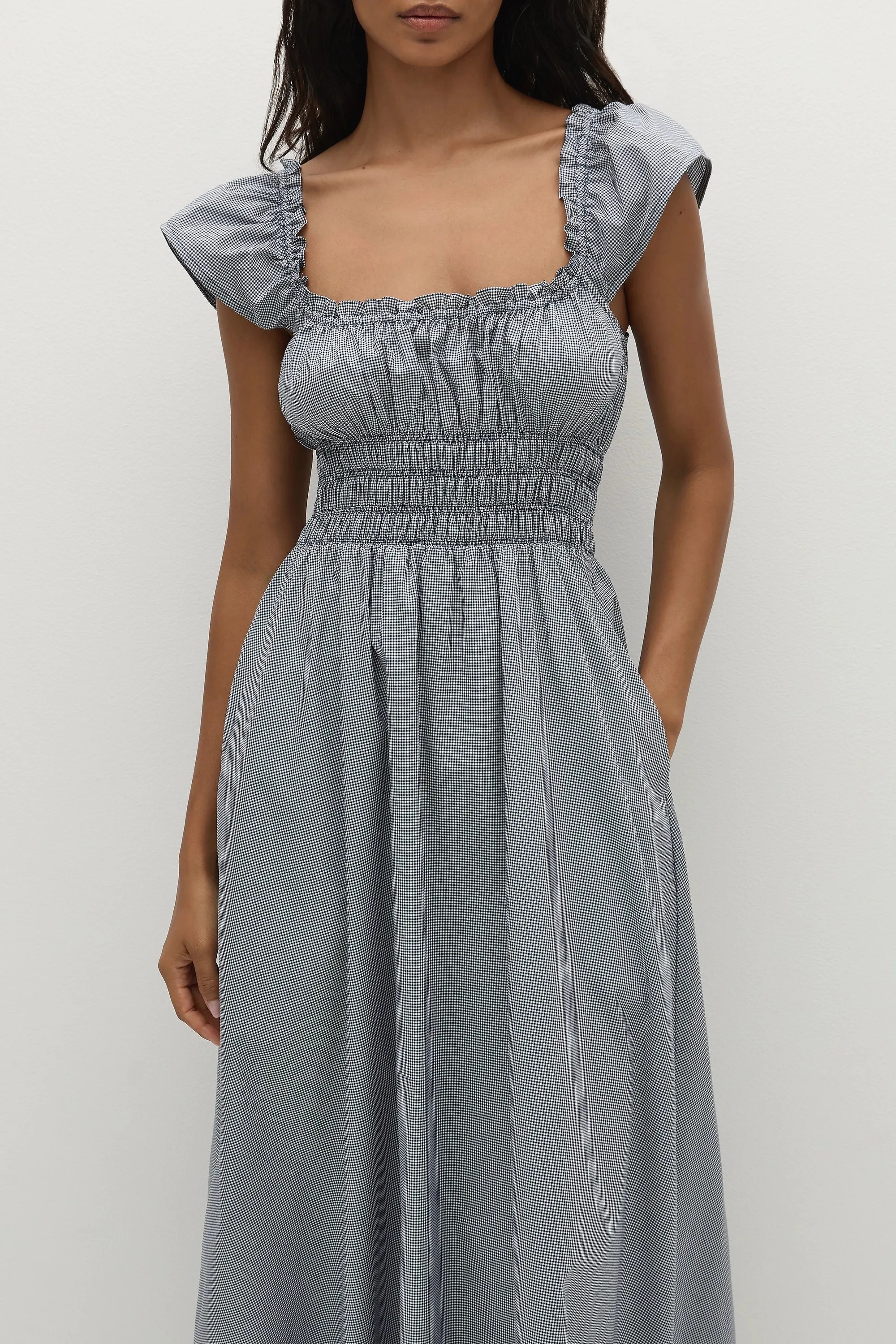 Janne Midi Dress Hanne Gingham Vintage Navy - Final Sale sold by Faithfull the Brand product image thumbnail 2