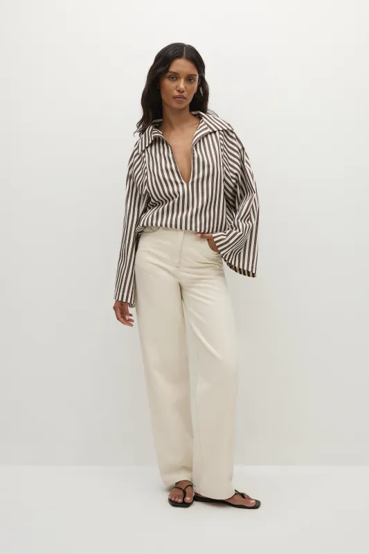 Gaia Top Norway Stripe Espresso - Final Sale sold by Faithfull the Brand