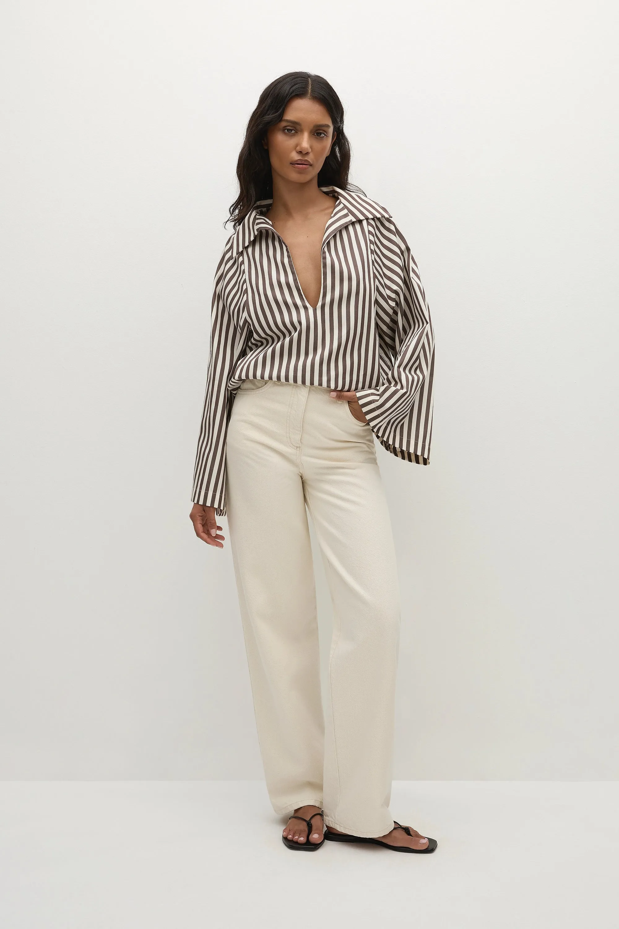 Gaia Top Norway Stripe Espresso - Final Sale sold by Faithfull the Brand