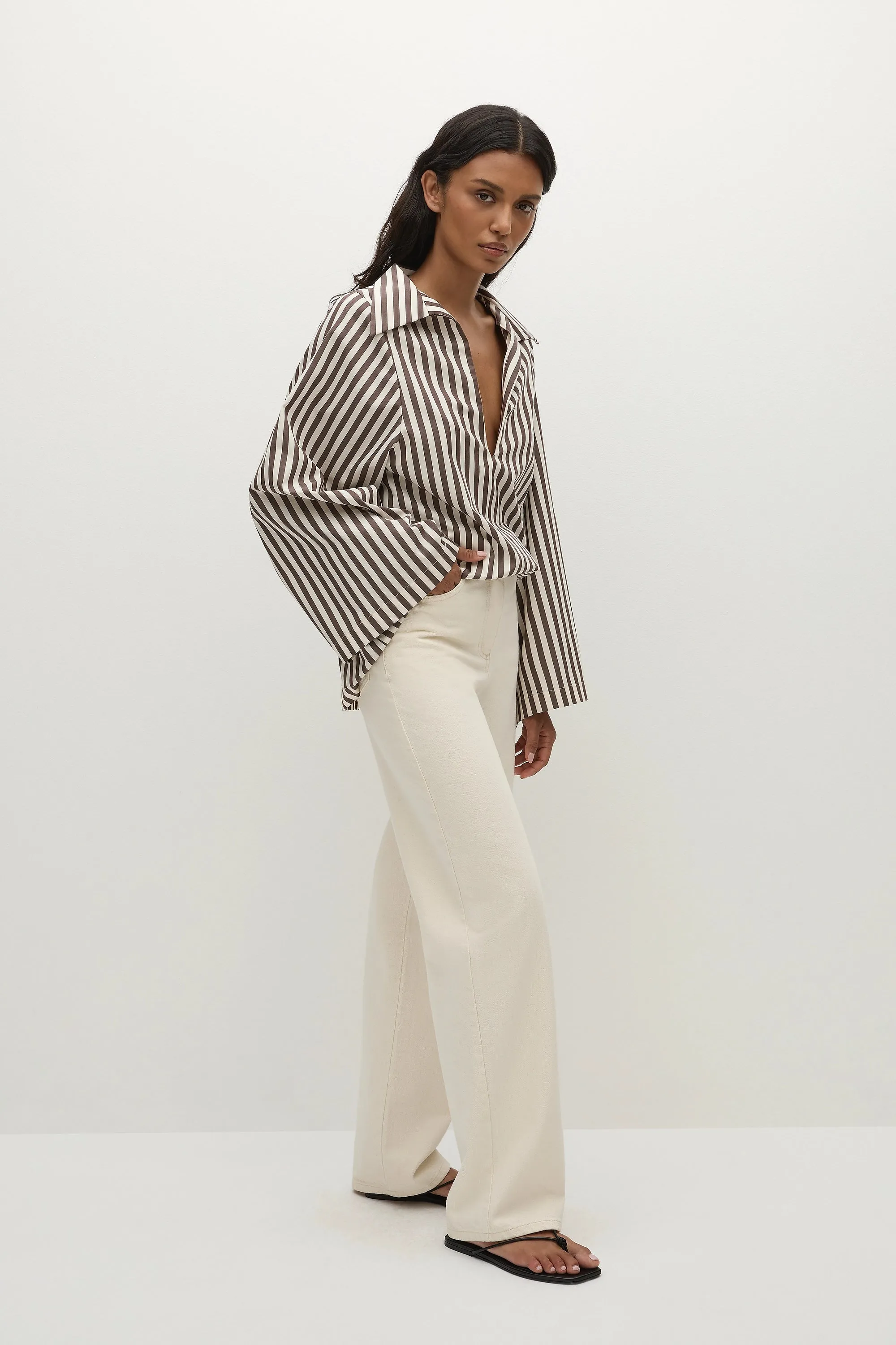 Gaia Top Norway Stripe Espresso - Final Sale sold by Faithfull the Brand product image thumbnail 3