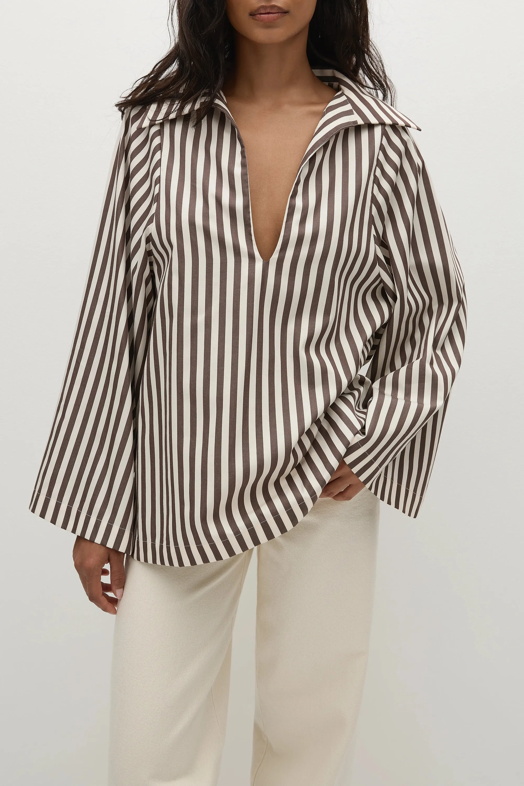 Gaia Top Norway Stripe Espresso - Final Sale sold by Faithfull the Brand product image thumbnail 2