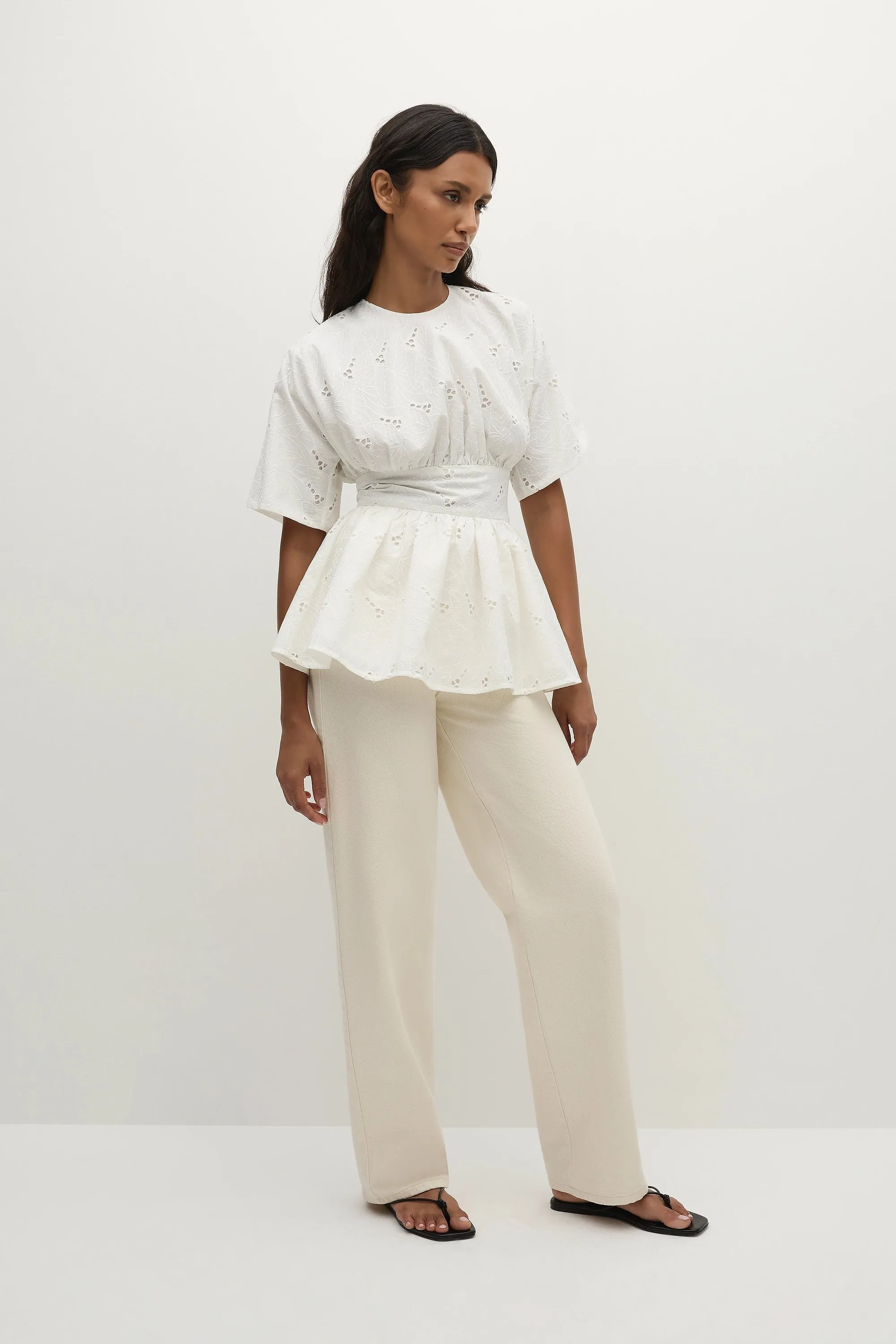 Vilde Top Birgitta Broderie Anglaise White - Final Sale sold by Faithfull the Brand product image thumbnail 4