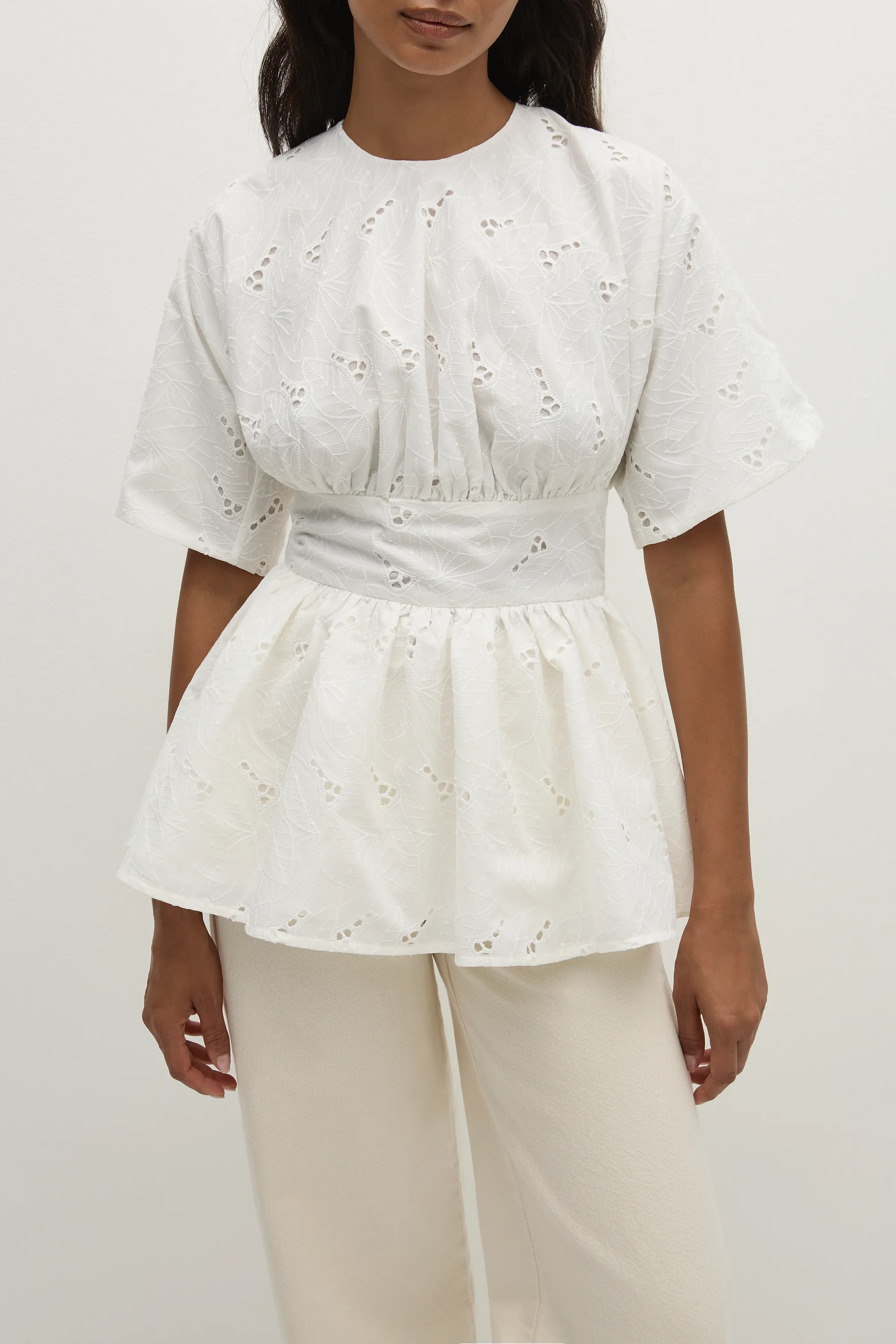 Vilde Top Birgitta Broderie Anglaise White - Final Sale sold by Faithfull the Brand product image thumbnail 3