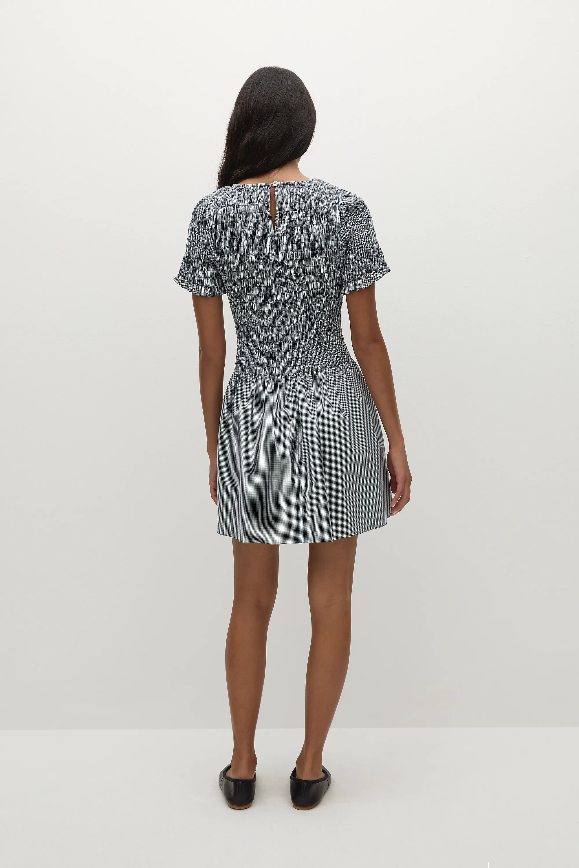 Edda Mini Dress Hanne Gingham Vintage Navy - Final Sale sold by Faithfull the Brand product image thumbnail 4