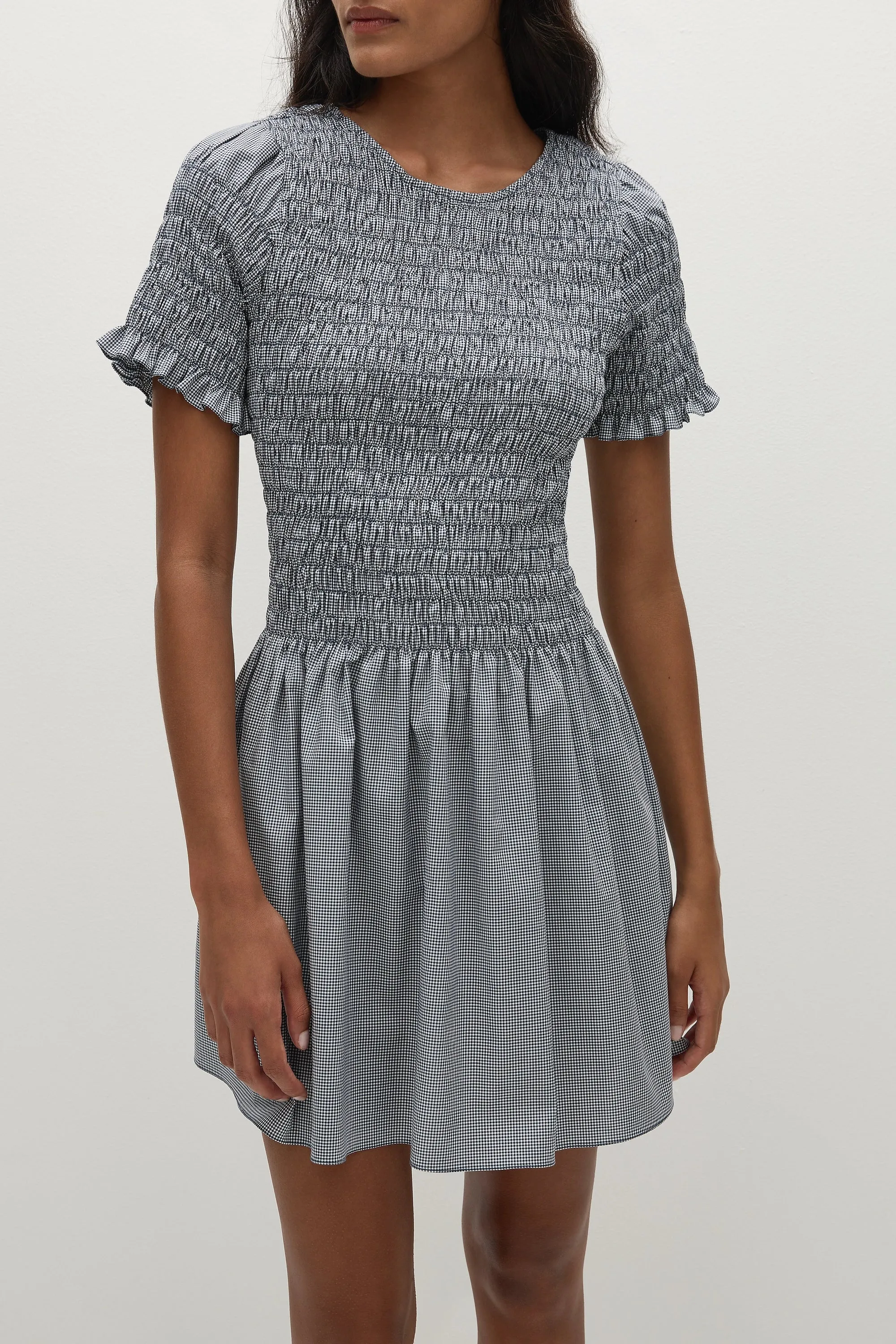 Edda Mini Dress Hanne Gingham Vintage Navy - Final Sale sold by Faithfull the Brand product image thumbnail 2