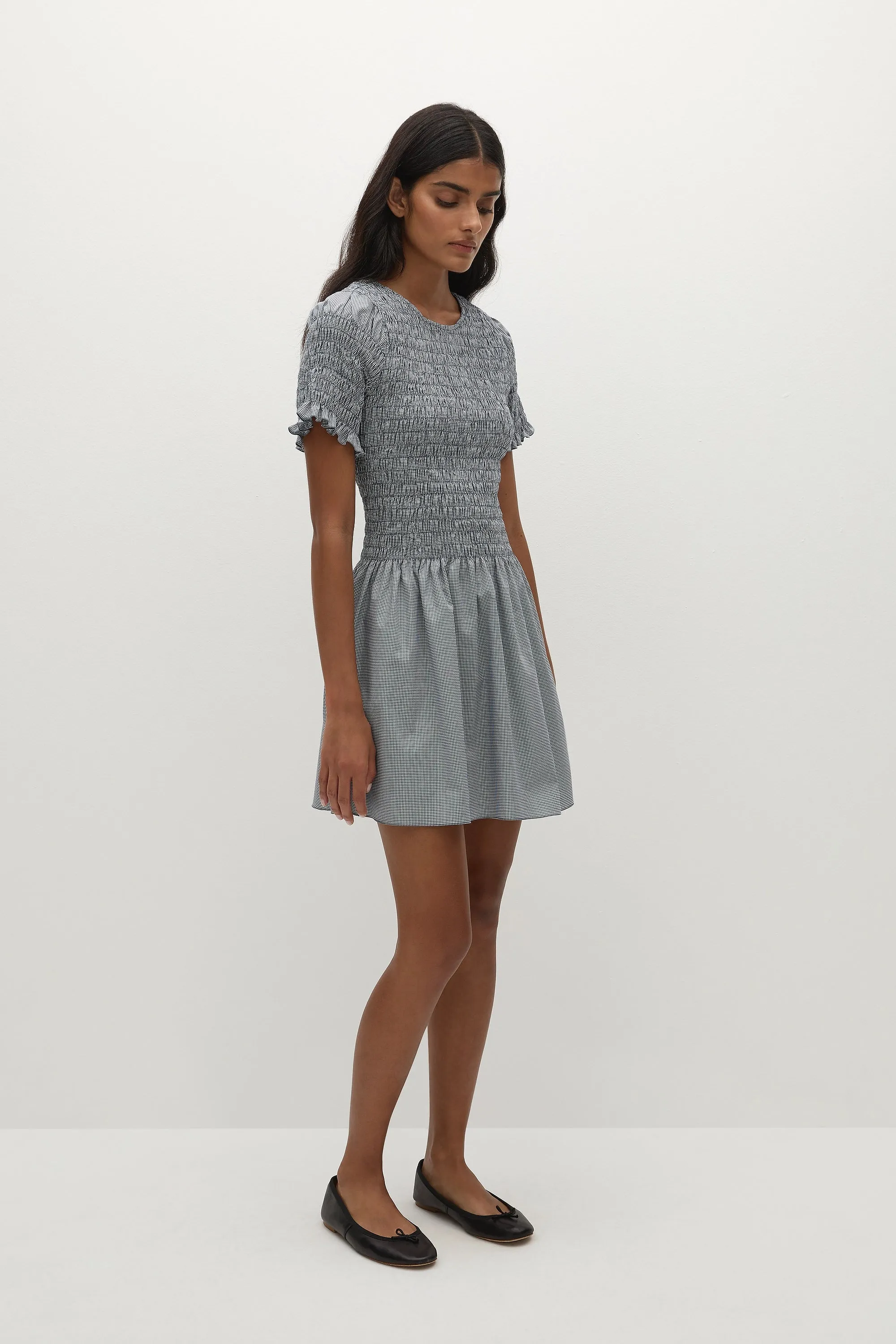 Edda Mini Dress Hanne Gingham Vintage Navy - Final Sale sold by Faithfull the Brand product image thumbnail 3