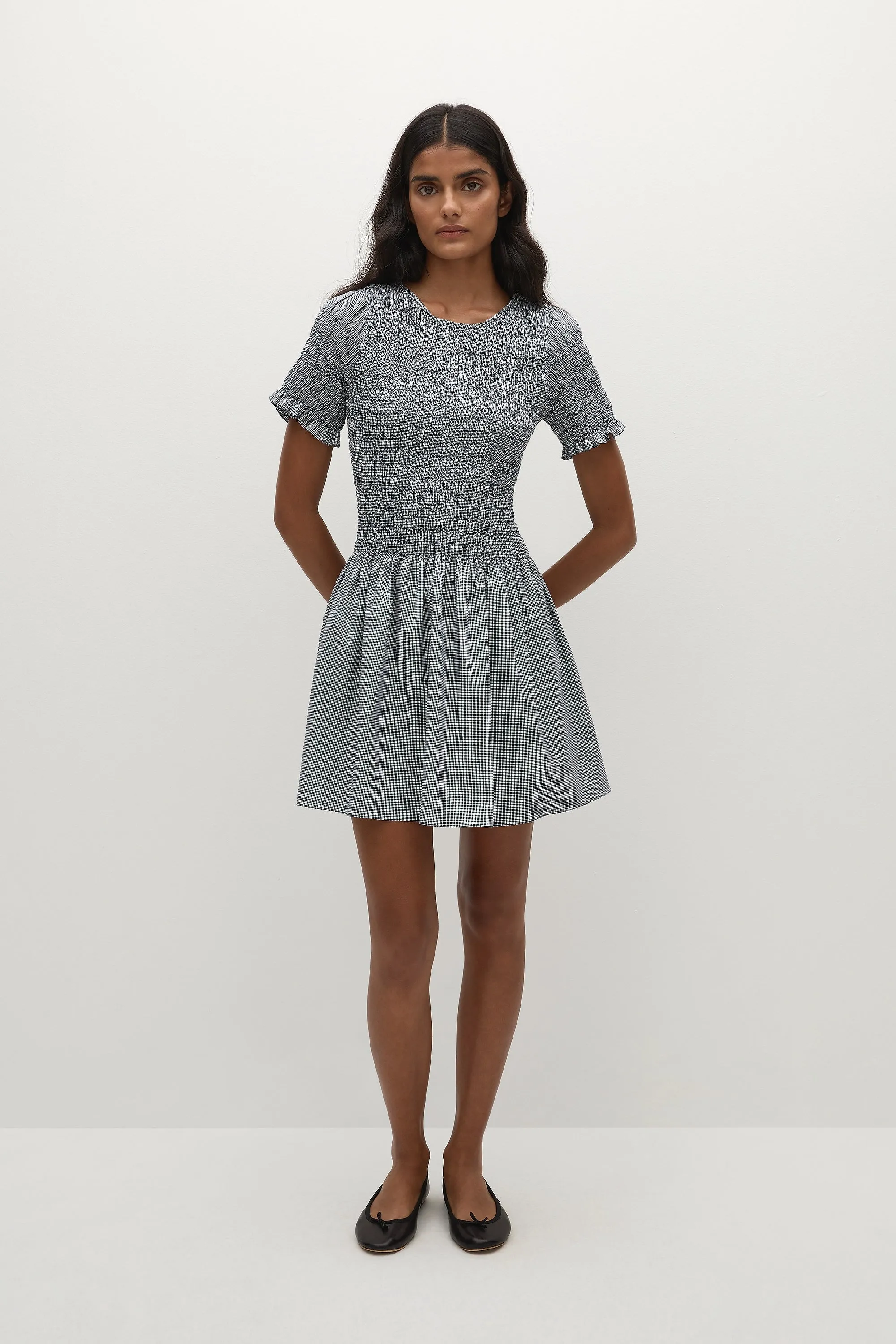 Edda Mini Dress Hanne Gingham Vintage Navy - Final Sale sold by Faithfull the Brand