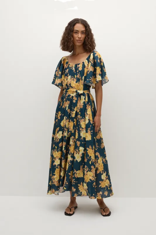 Belen Maxi Dress Nora Floral Navy sold by Faithfull the Brand