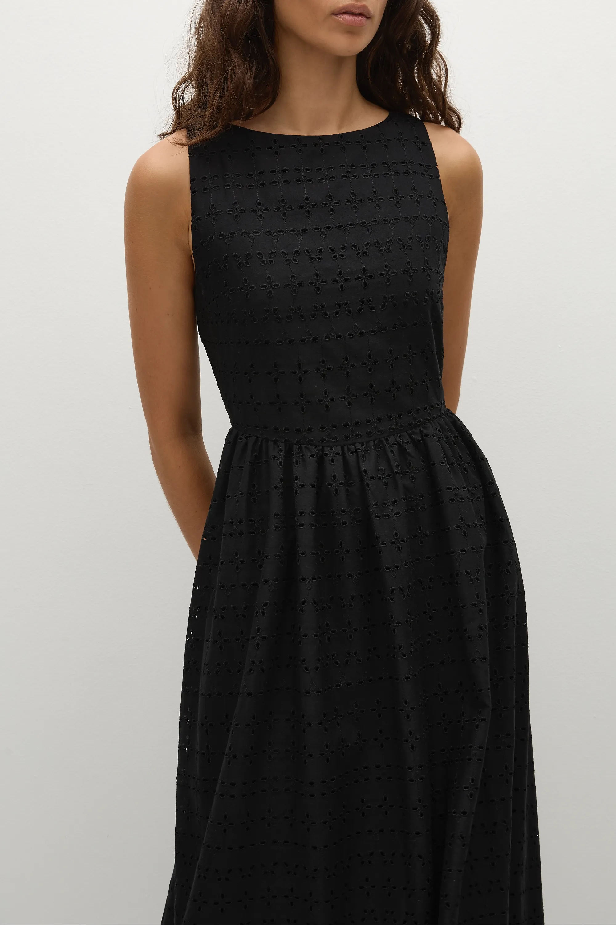 Tuva Midi Dress Agnes Broderie Anglaise Black - Final Sale sold by Faithfull the Brand product image thumbnail 2
