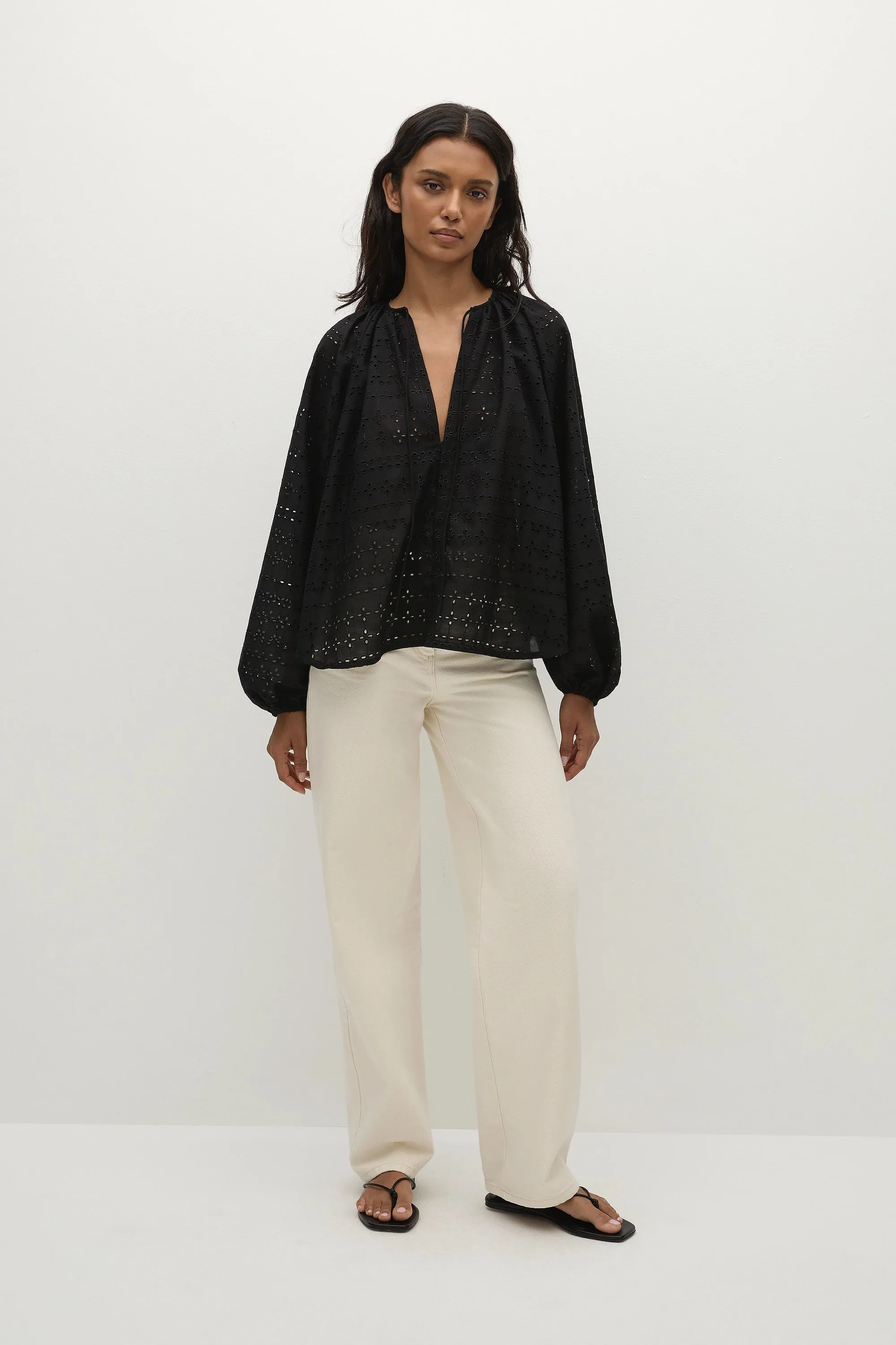 Thora Blouse Agnes Broderie Anglaise Black - Final Sale sold by Faithfull the Brand product image thumbnail 3