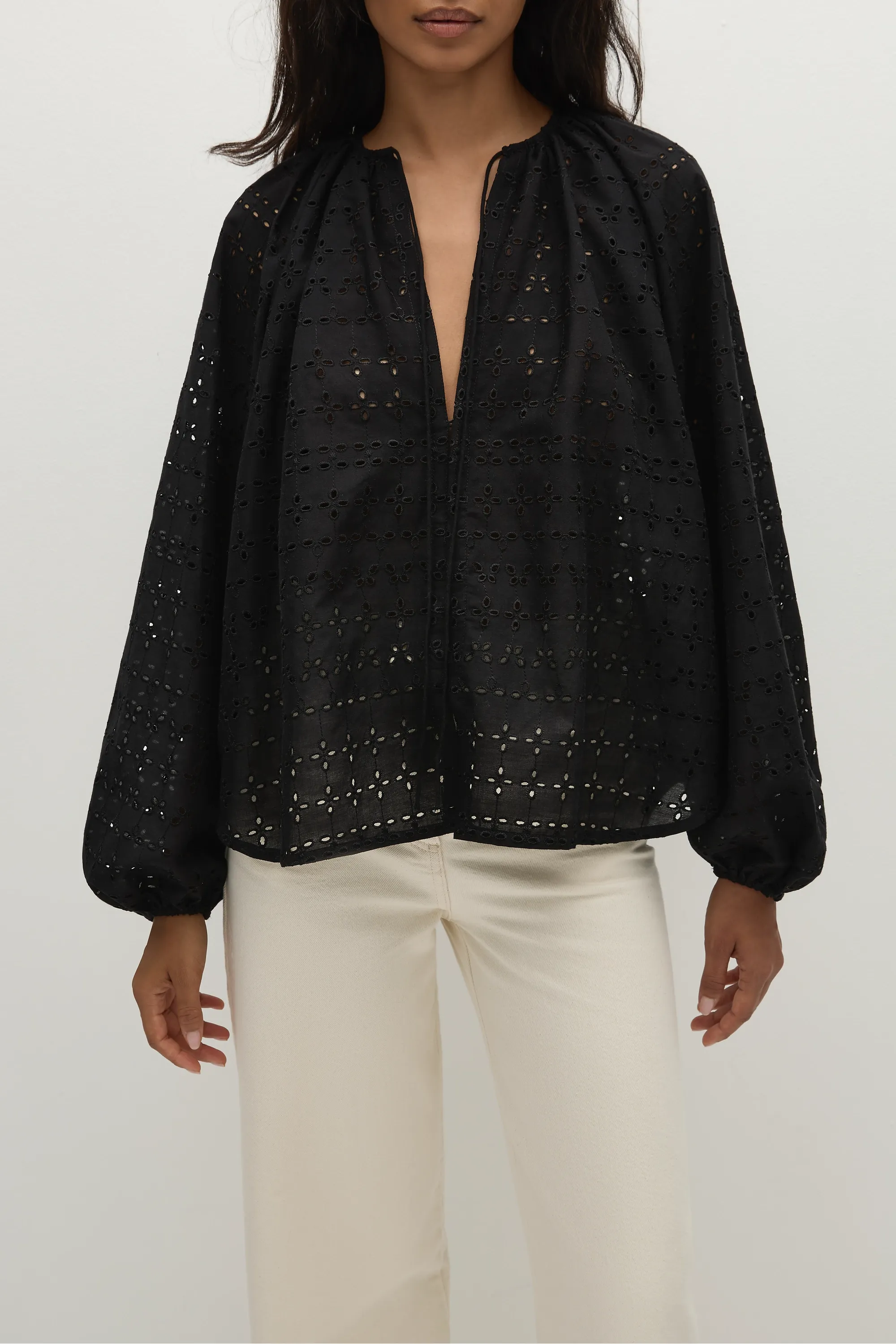 Thora Blouse Agnes Broderie Anglaise Black - Final Sale sold by Faithfull the Brand product image thumbnail 2