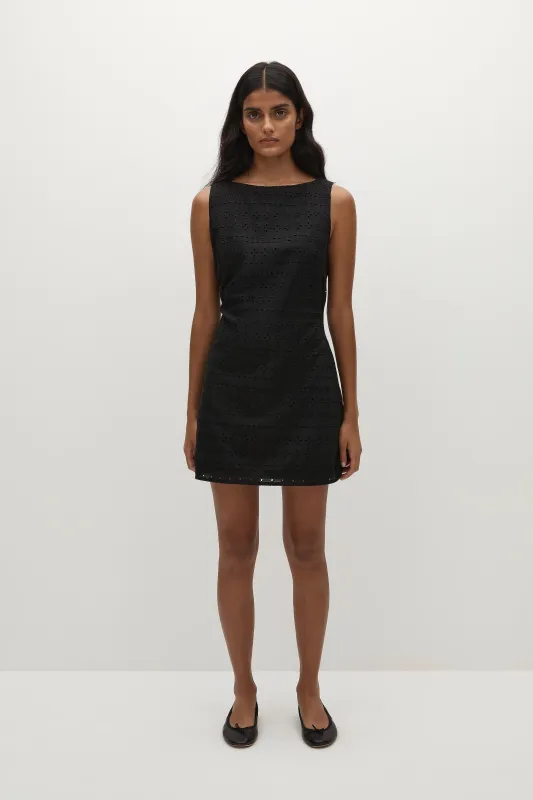 Lily Mini Dress Agnes Broderie Anglaise Black - Final Sale sold by Faithfull the Brand